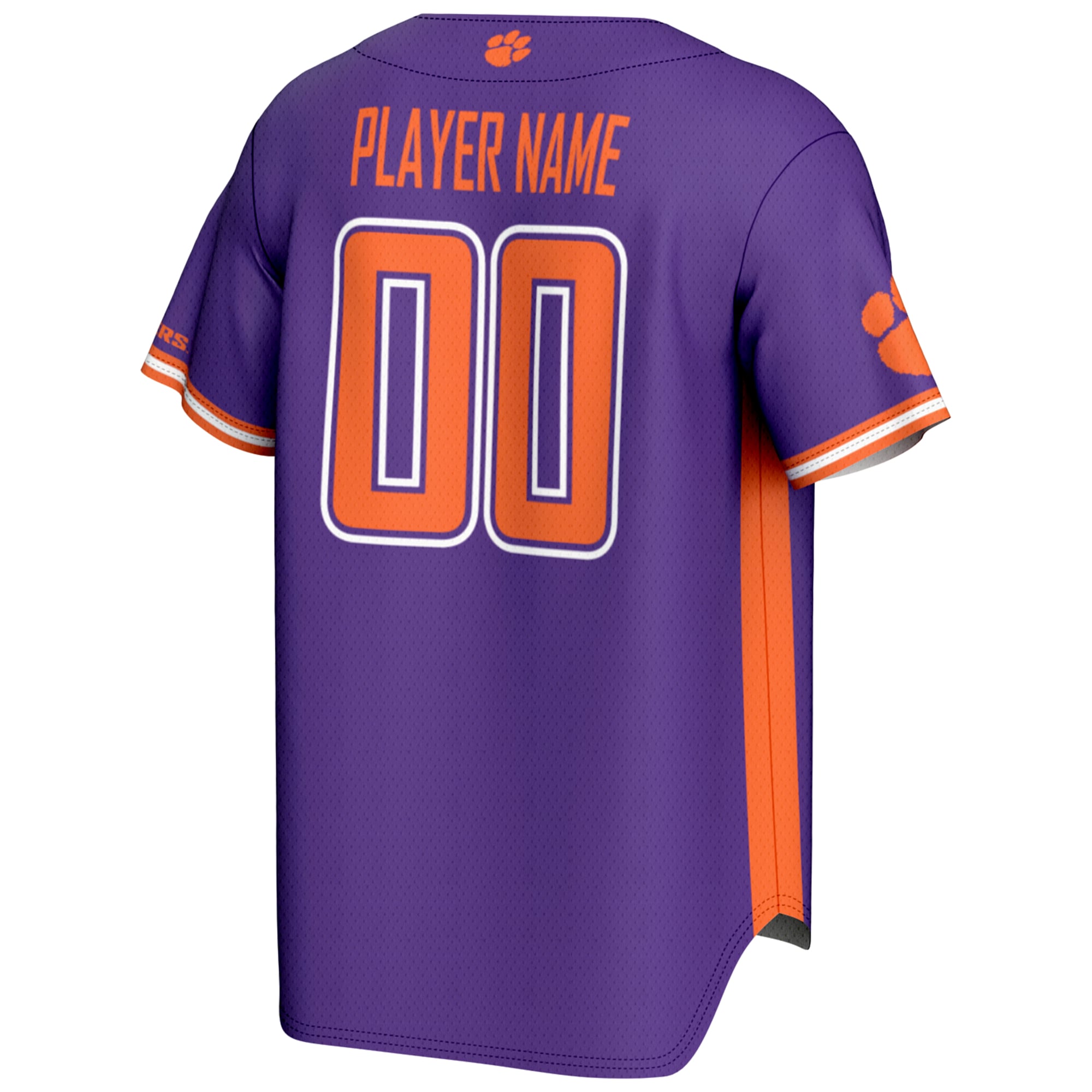 Clemson Tigers Lightweight Baseball Jersey Purple - back view