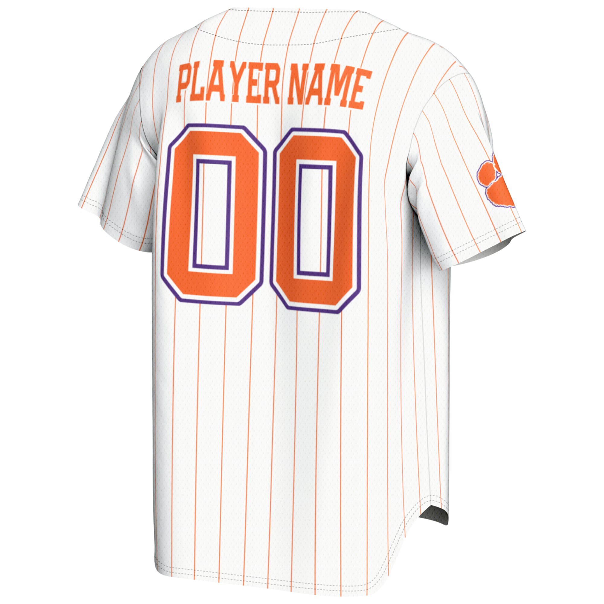 Clemson Tigers Lightweight Baseball Jersey White - back view