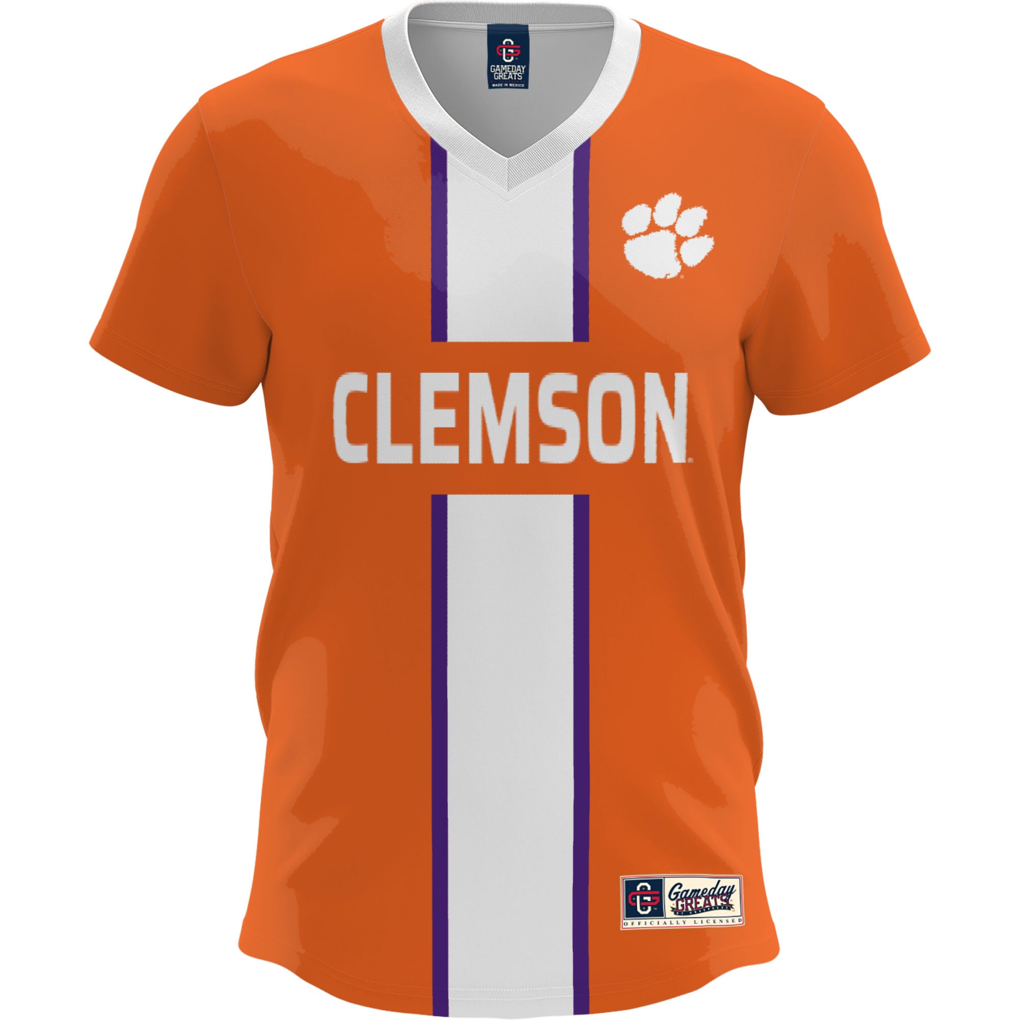 Clemson Tigers Lightweight Soccer Fashion Jersey Orange - front view