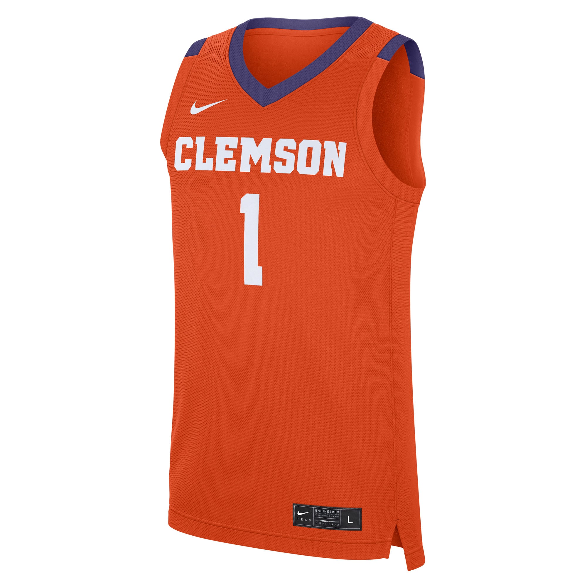 #1 Clemson Tigers Road Jersey Orange - front view