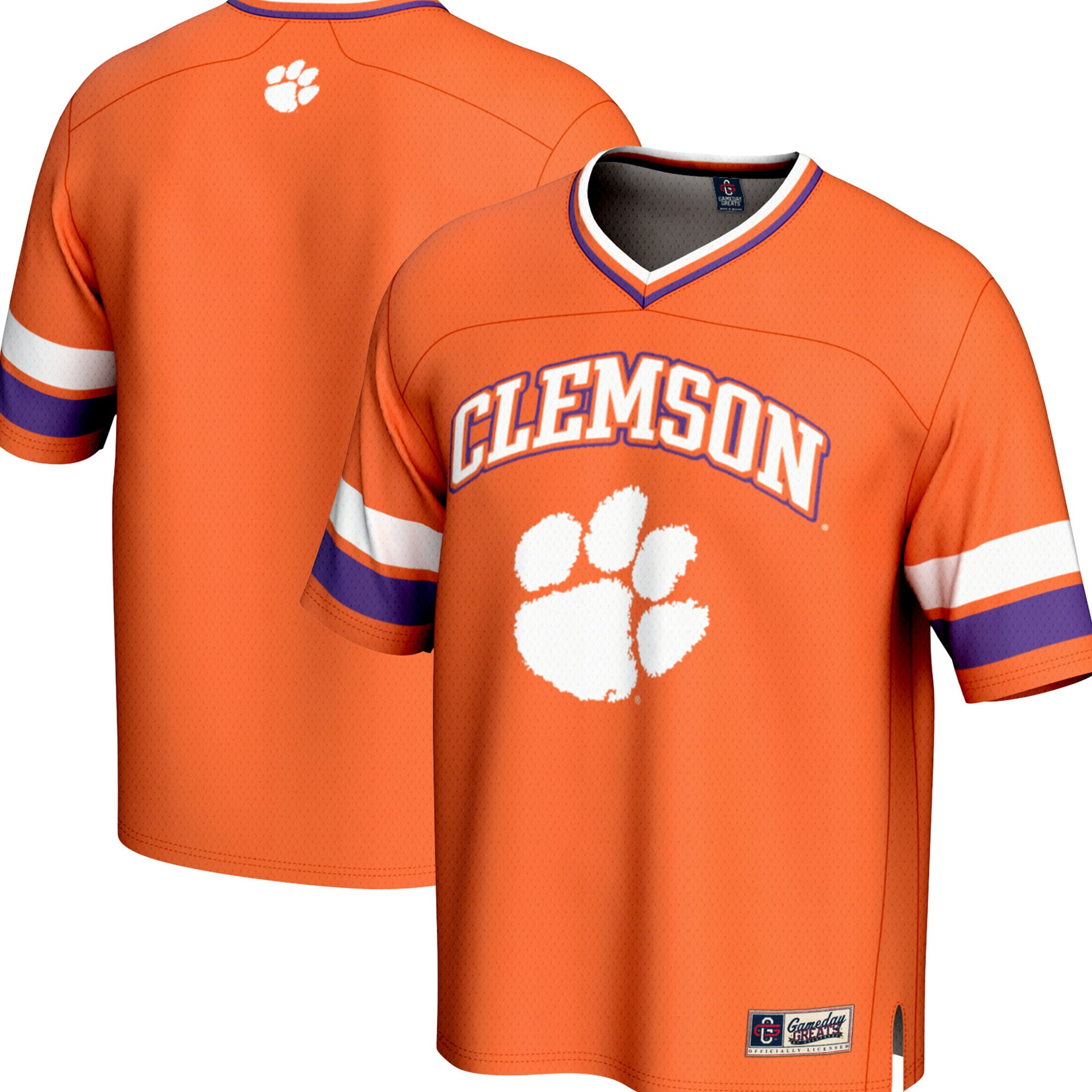 Clemson Tigers Spirit Football Jersey Orange - front and back view
