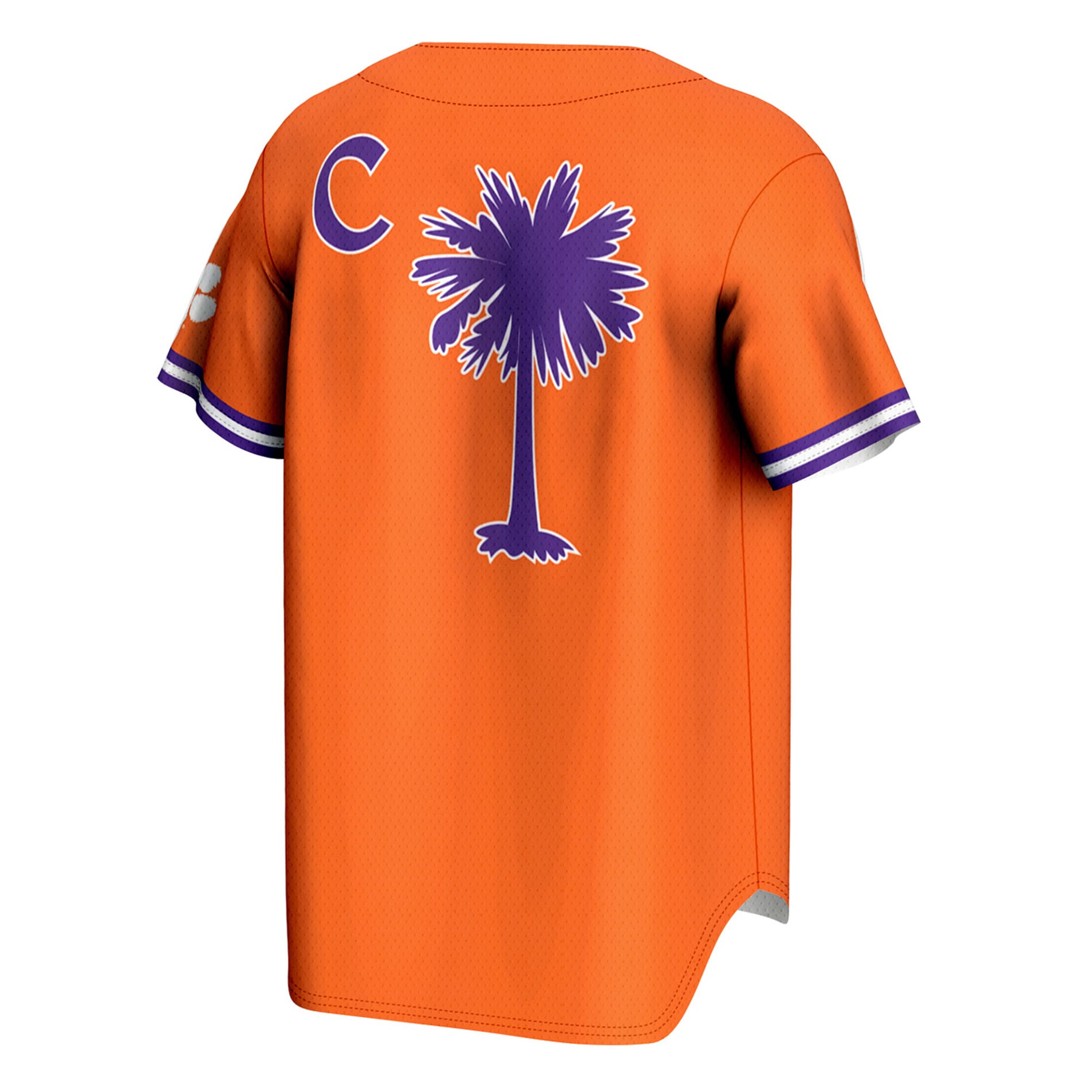 Clemson Tigers Unisex Lightweight Baseball Jersey Orange - back view