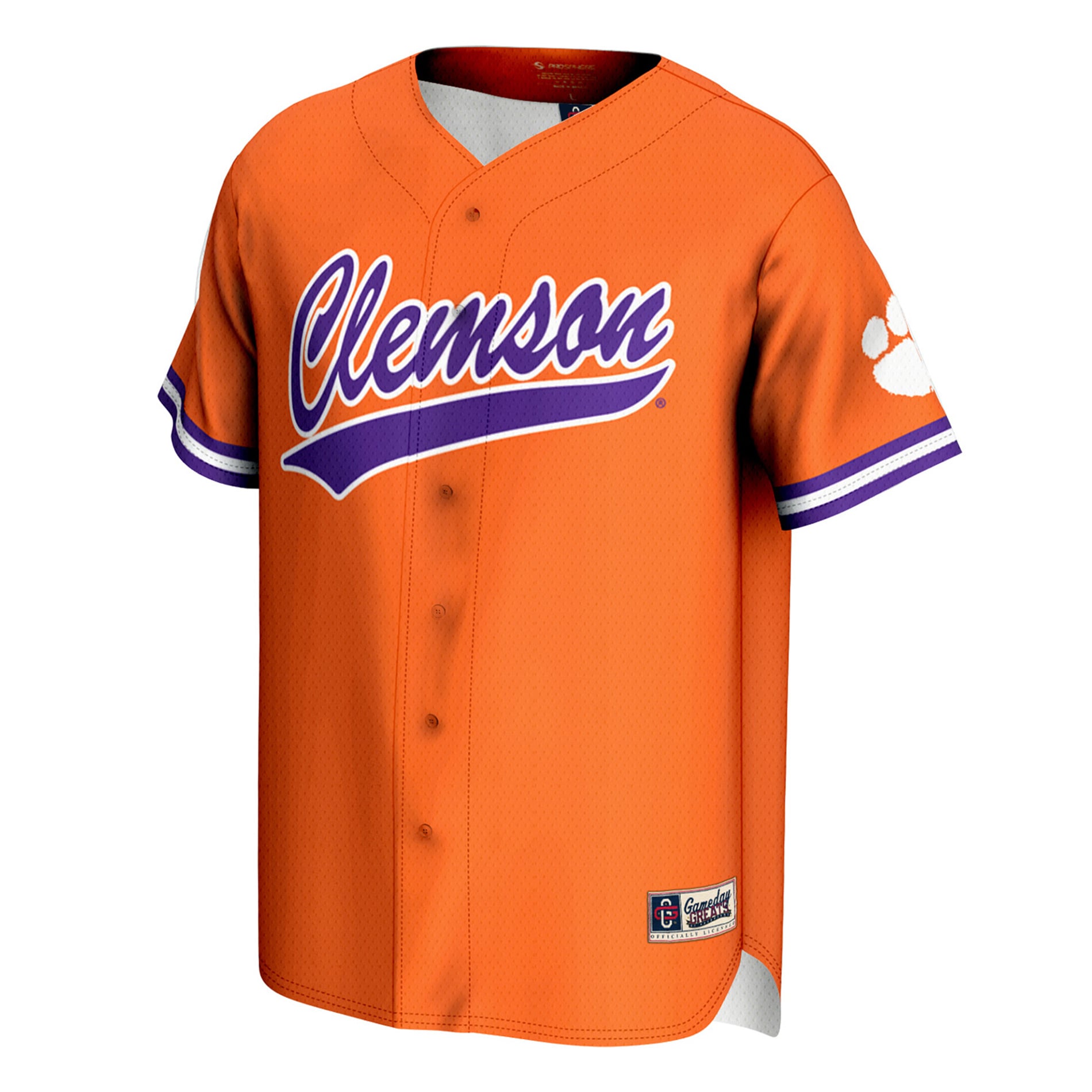 Clemson Tigers Unisex Lightweight Baseball Jersey Orange - front view
