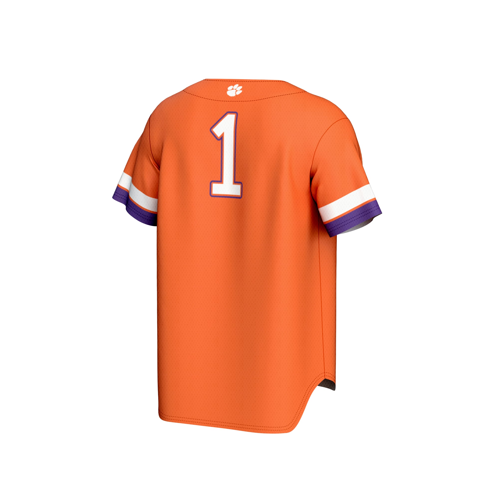 #1 Clemson Tigers Unisex Lightweight Collegiate Baseball Fashion Jersey Orange - back view