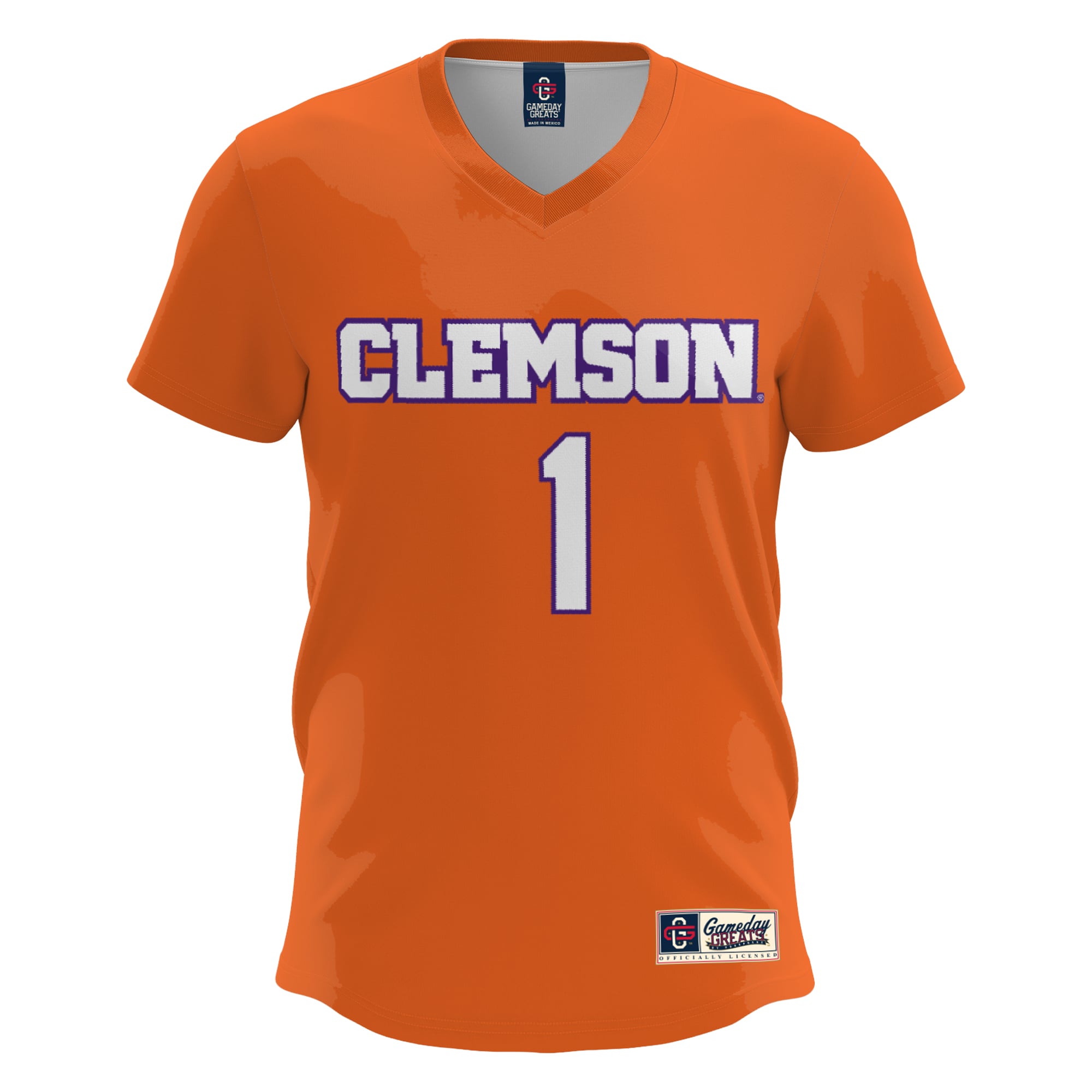 #1 Clemson Tigers Unisex Lightweight Lacrosse Jersey Orange - front view