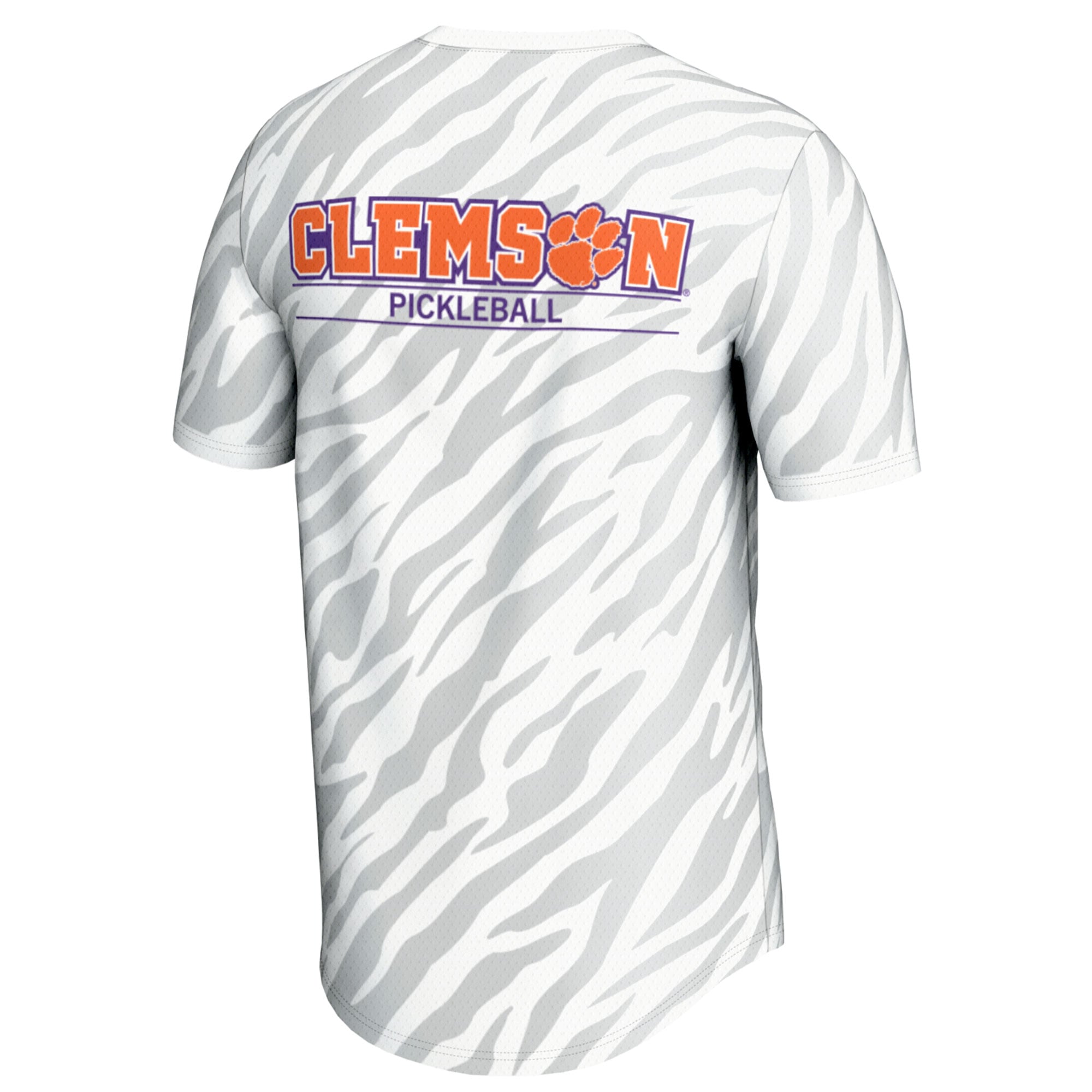 Clemson Tigers Unisex Lightweight Pickleball Jersey White - back view