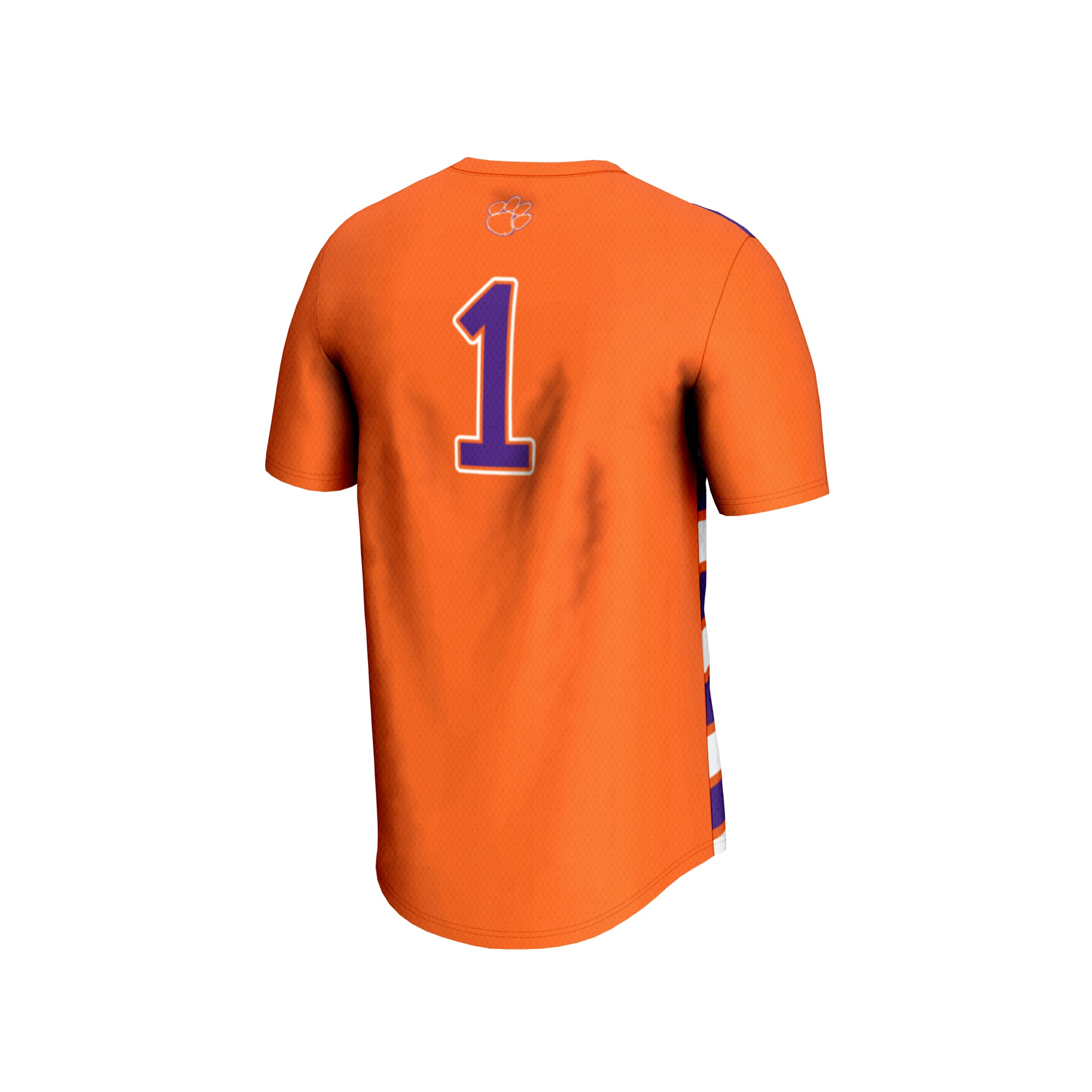 #1 Clemson Tigers Unisex Lightweight Soccer Fashion Jersey Orange - back view