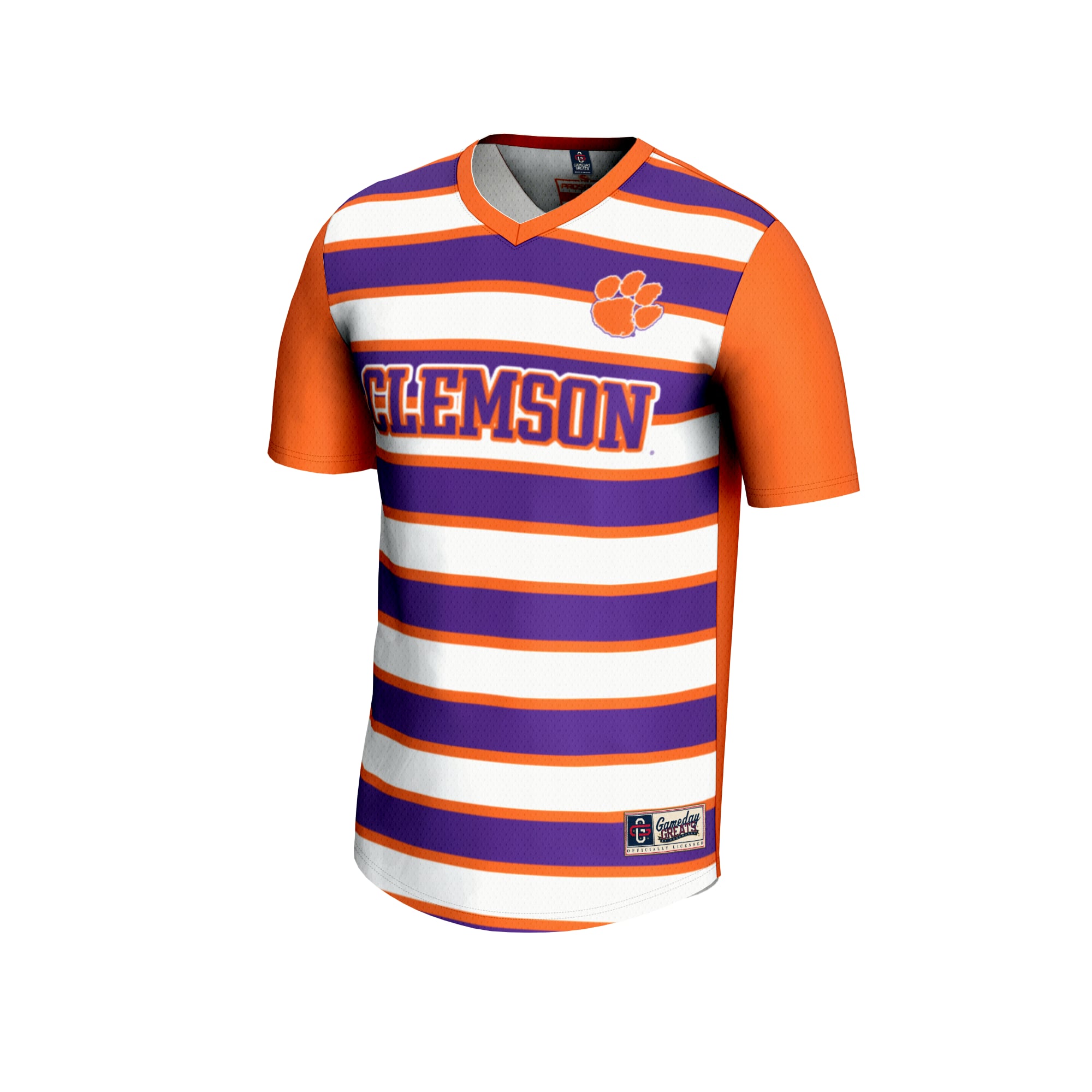 #1 Clemson Tigers Unisex Lightweight Soccer Fashion Jersey Orange - front view