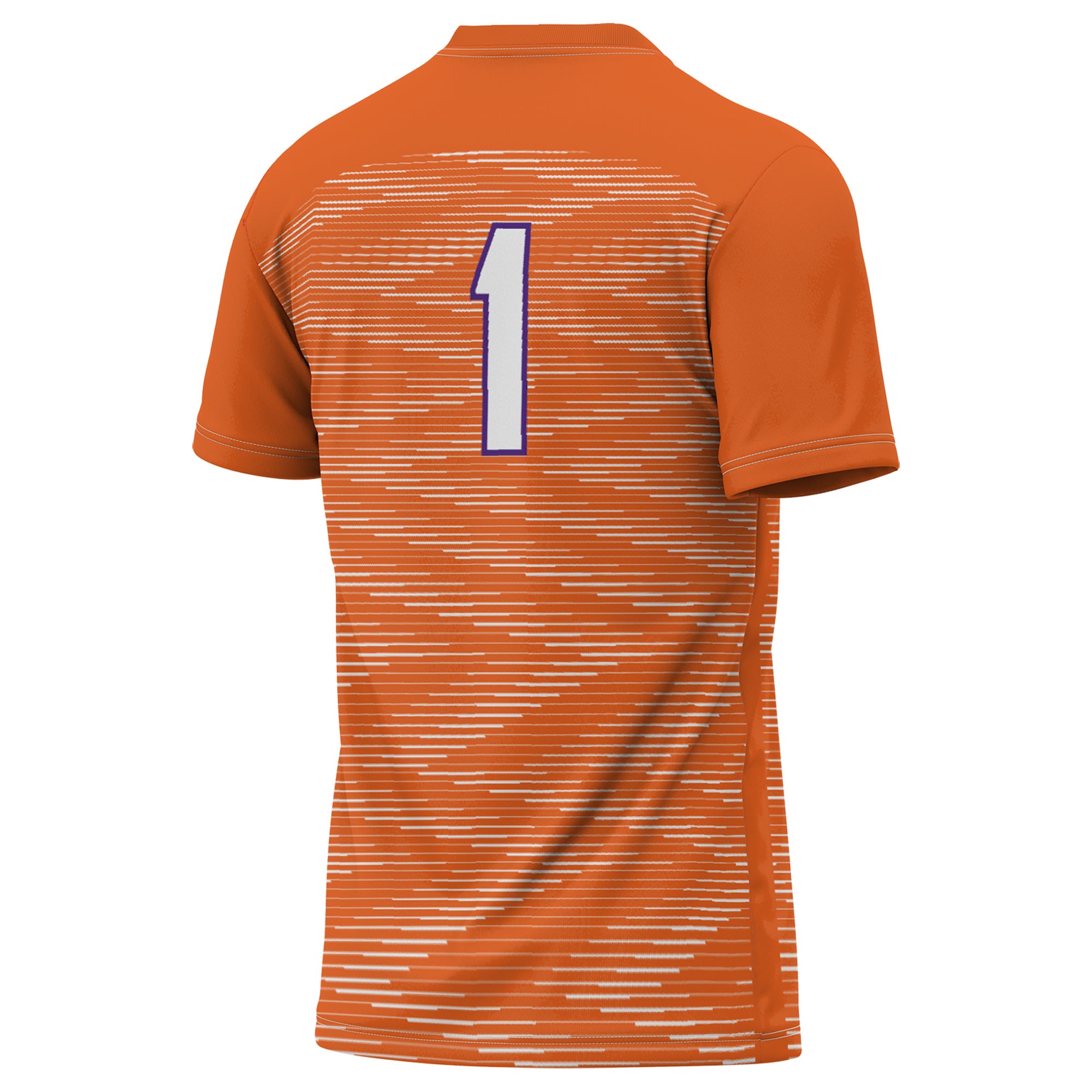 #1 Clemson Tigers Unisex Lightweight Soccer Jersey Orange - back view