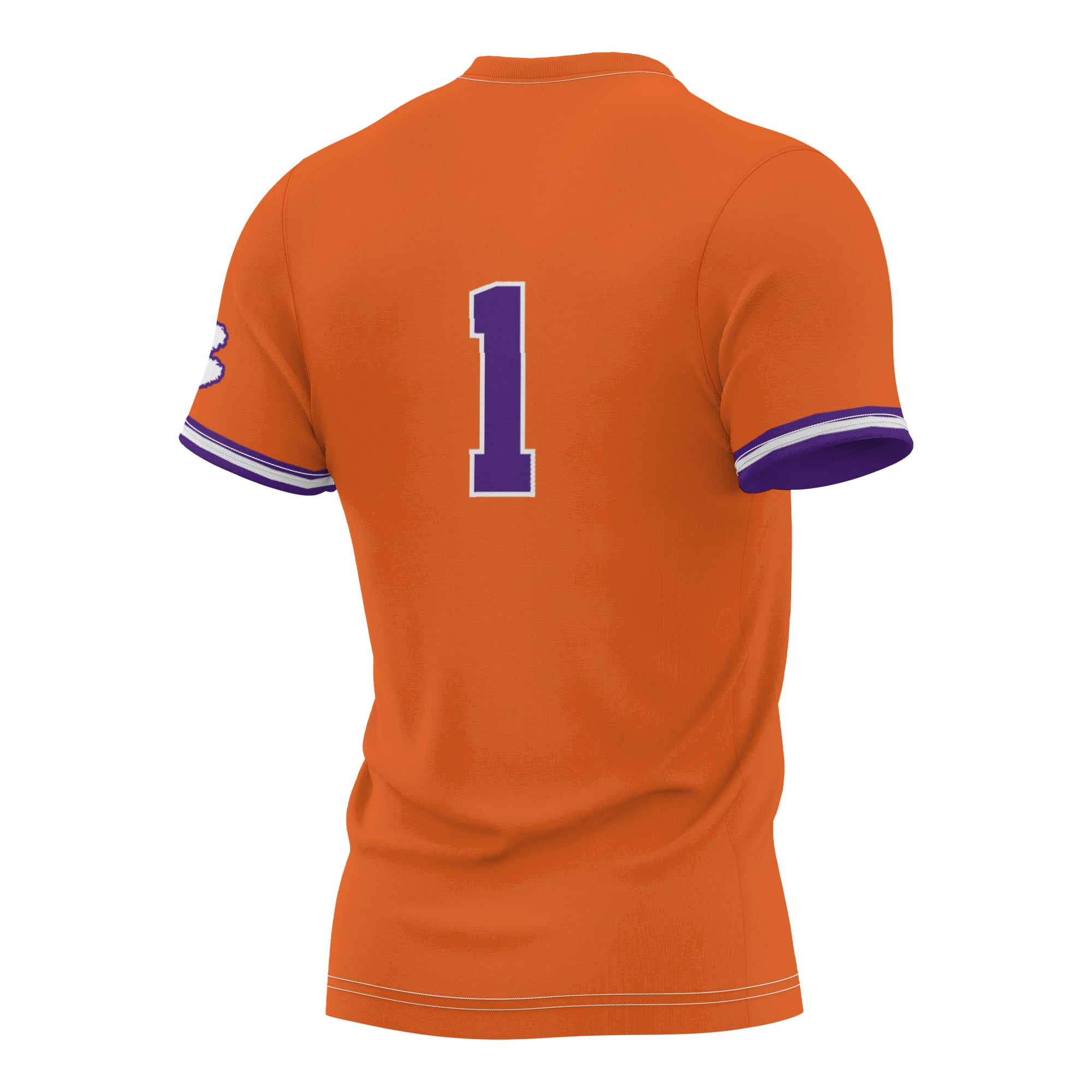 #1 Clemson Tigers Unisex Lightweight Softball Jersey Orange - back view
