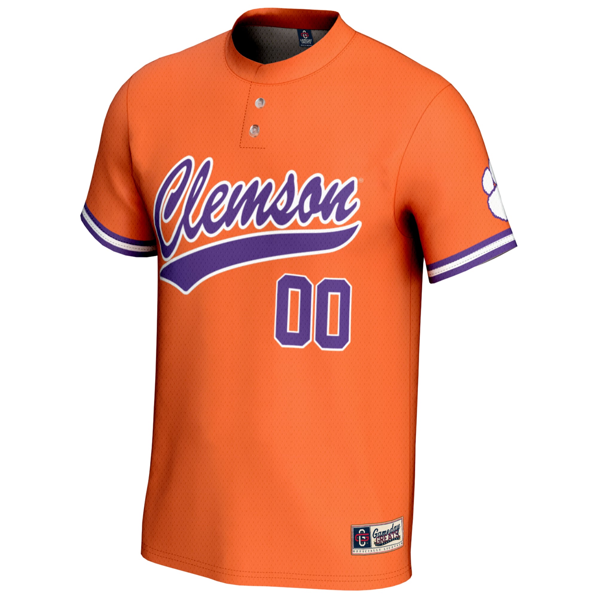 Clemson Tigers Unisex Lightweight Softball Jersey Orange - front view