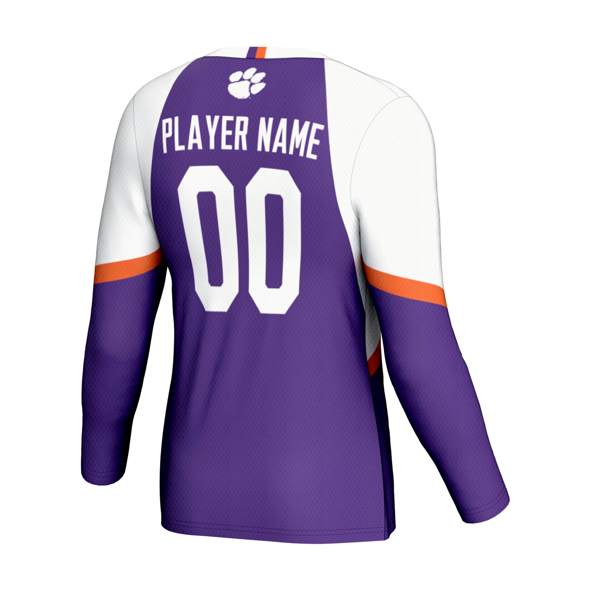 Clemson Tigers Unisex Lightweight Volleyball Jersey Purple - back view