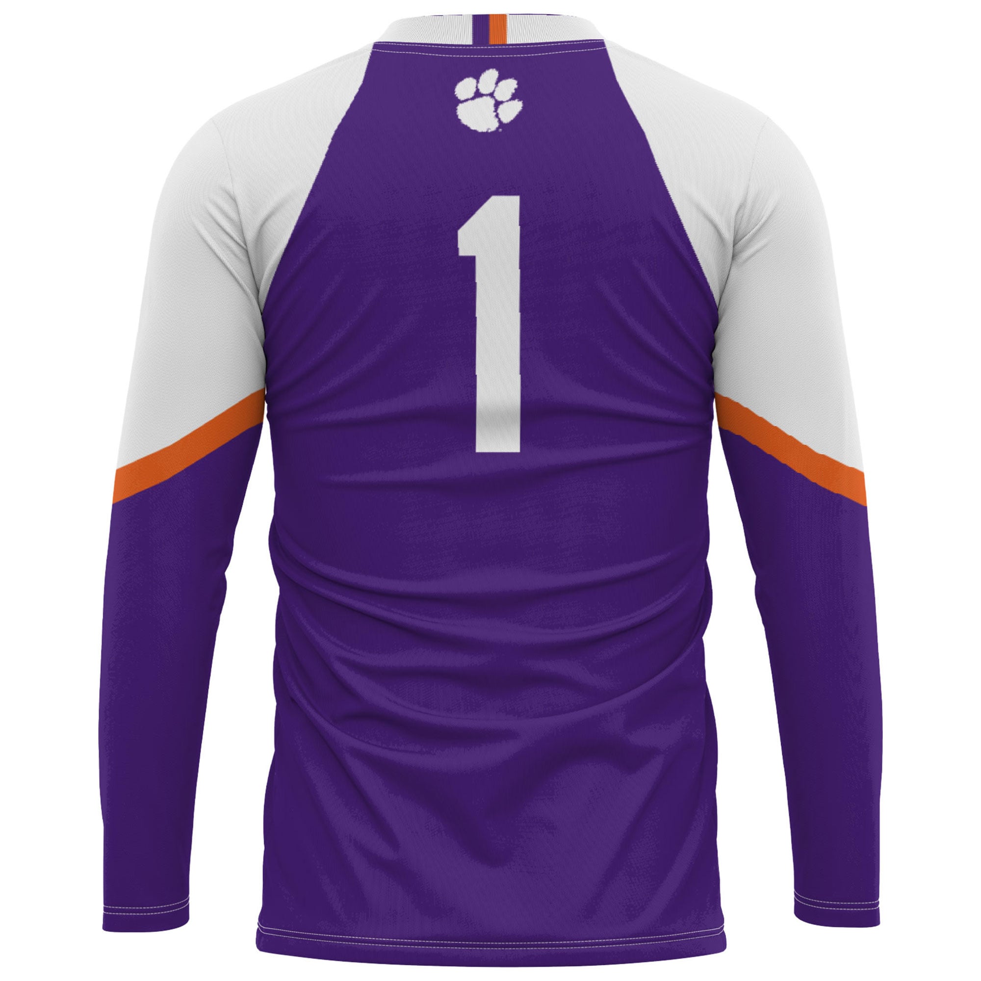 #1 Clemson Tigers Unisex Lightweight Volleyball Jersey Purple - back view