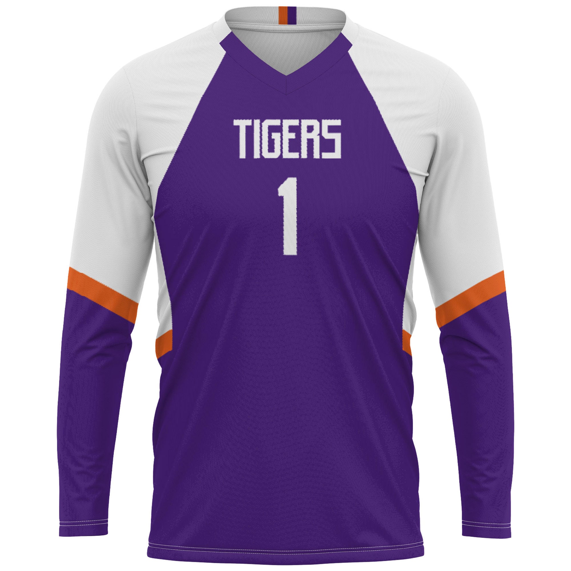 #1 Clemson Tigers Unisex Lightweight Volleyball Jersey Purple - front view