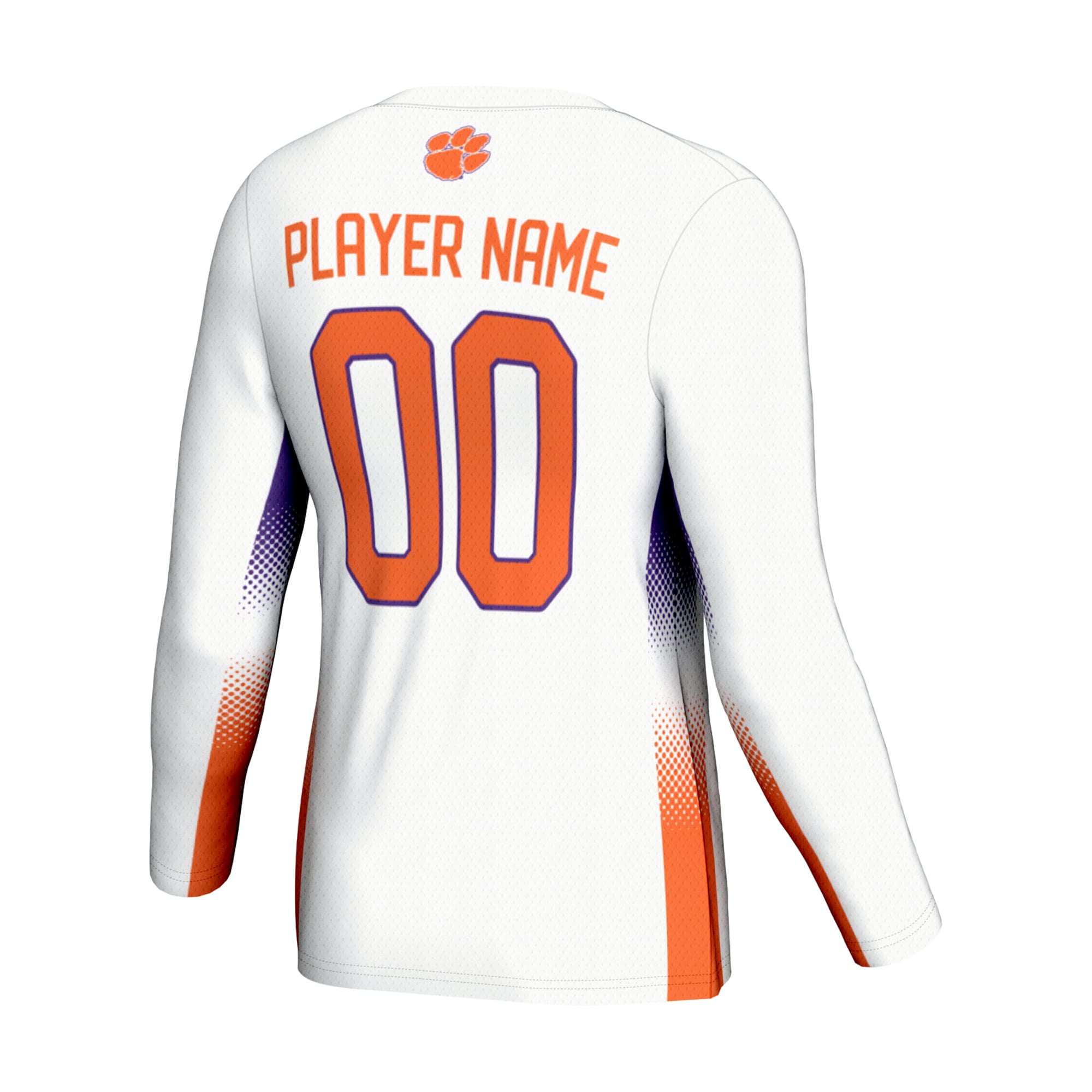 Clemson Tigers Unisex Lightweight Volleyball Jersey White - back view