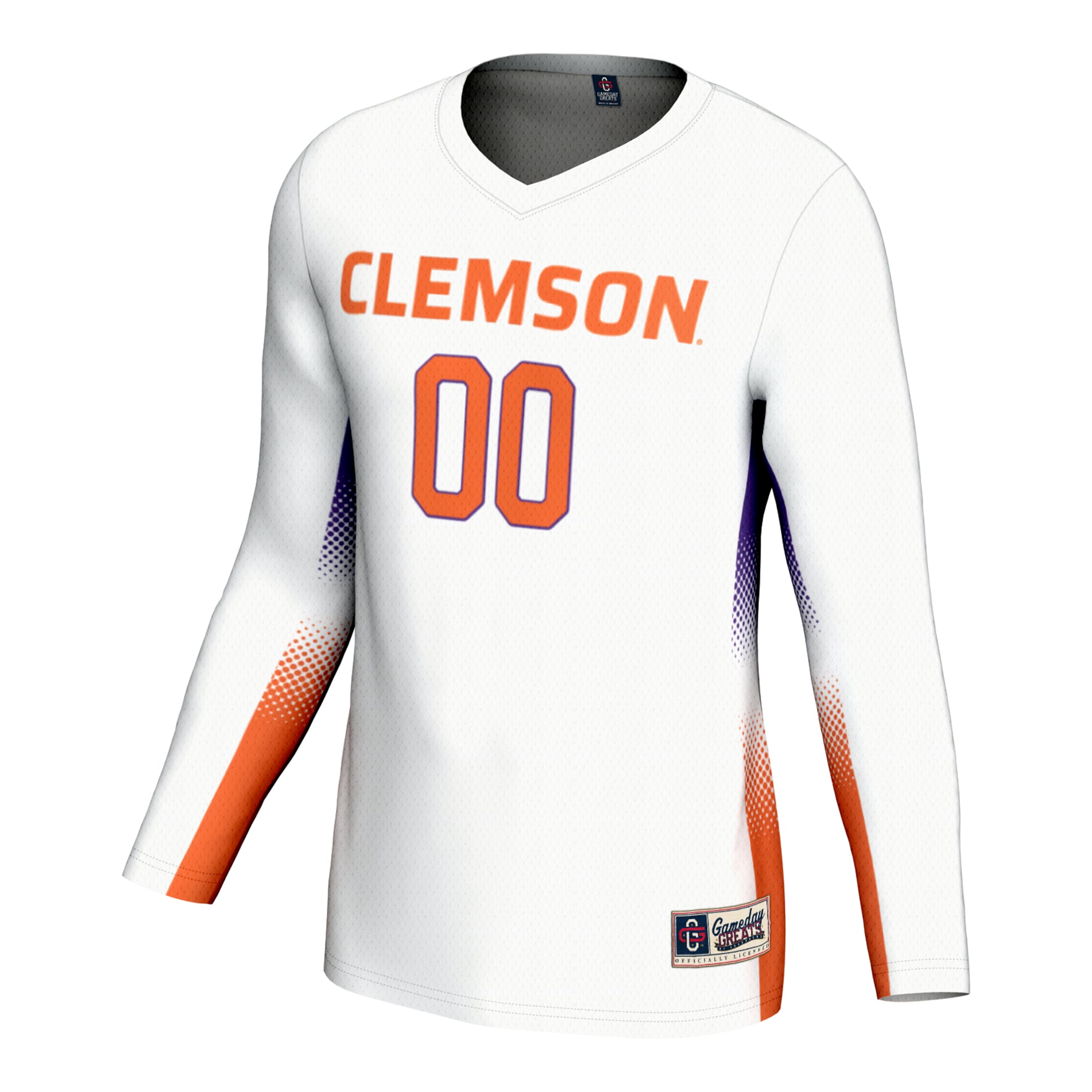 Clemson Tigers Unisex Lightweight Volleyball Jersey White - front view