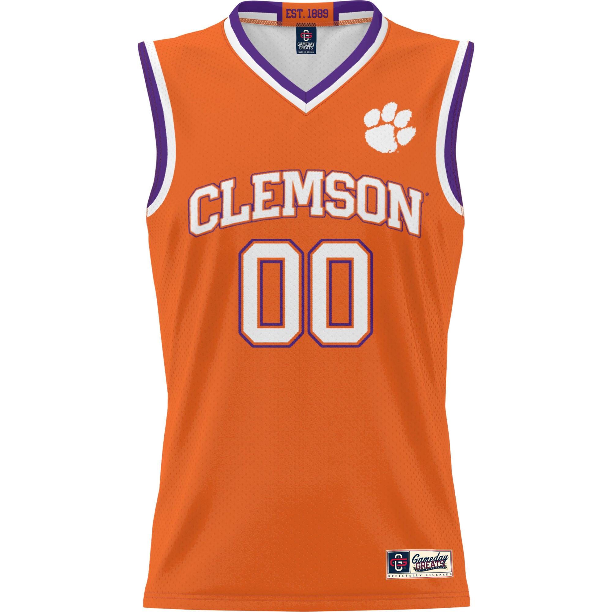 Clemson Tigers Unisex Lightweight Women's Basketball Jersey Orange - front view