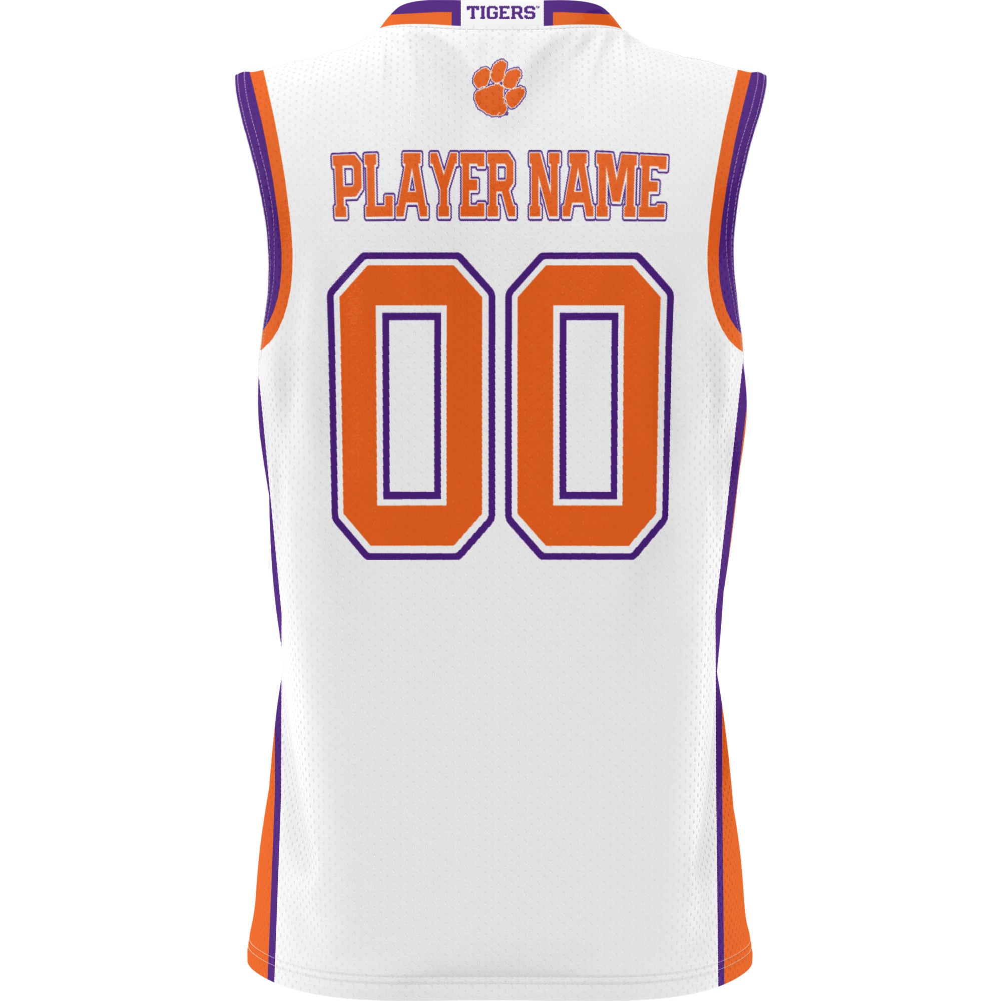 Clemson Tigers Youth Lightweight Women's Basketball Jersey White - back view
