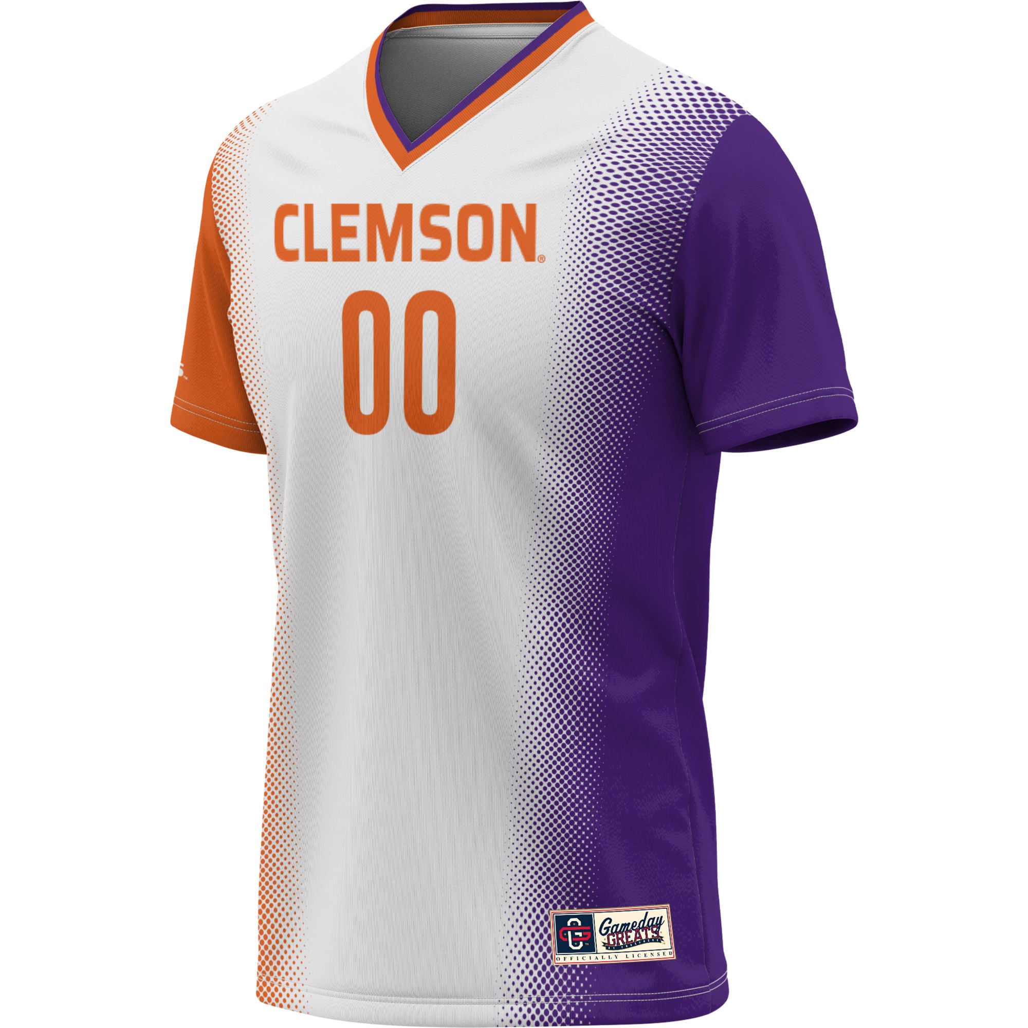 Clemson Tigers Unisex Lightweight Women's Soccer Jersey White - front view
