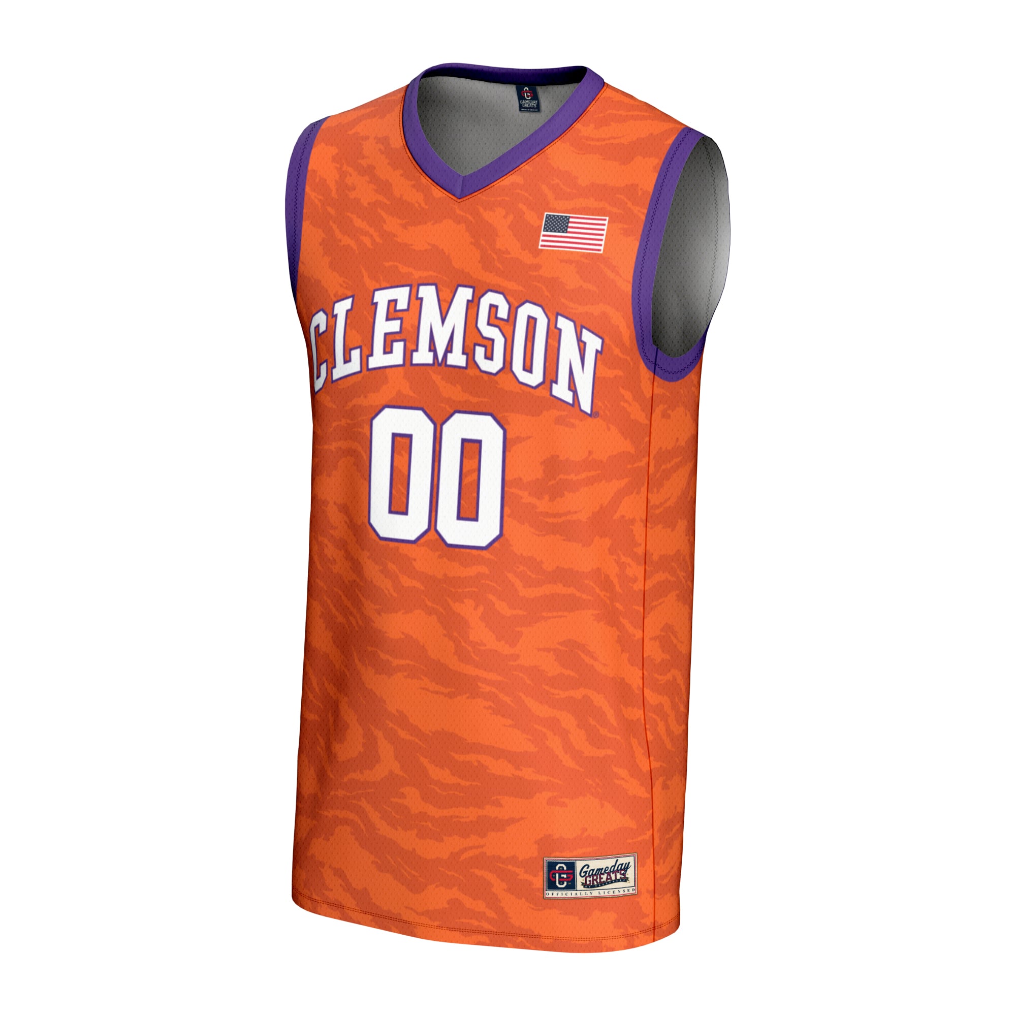 Clemson Tigers Unisex Men's Basketball Lightweight Jersey Orange - front view