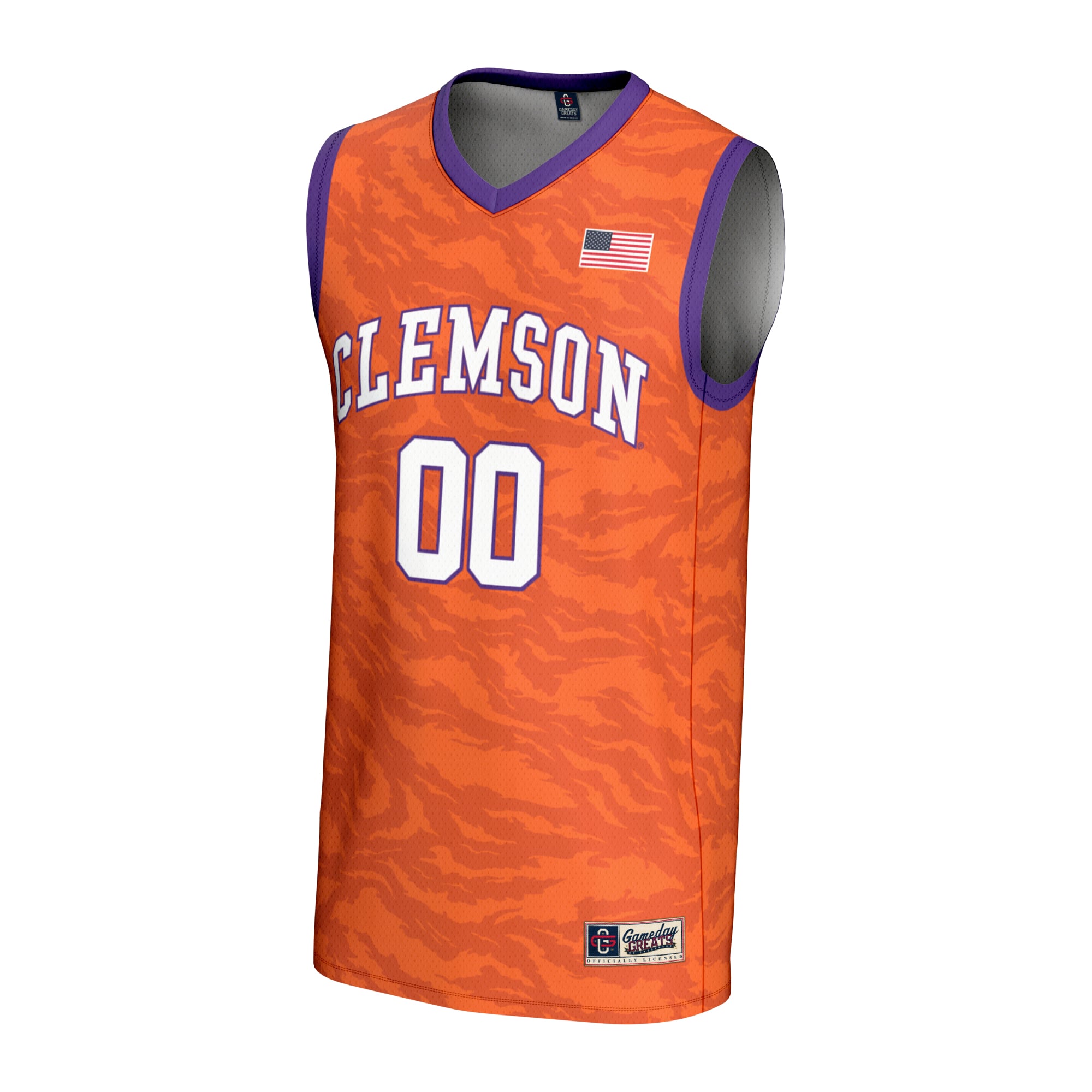 Clemson Tigers Unisex Women's Basketball Lightweight Jersey Orange - front view