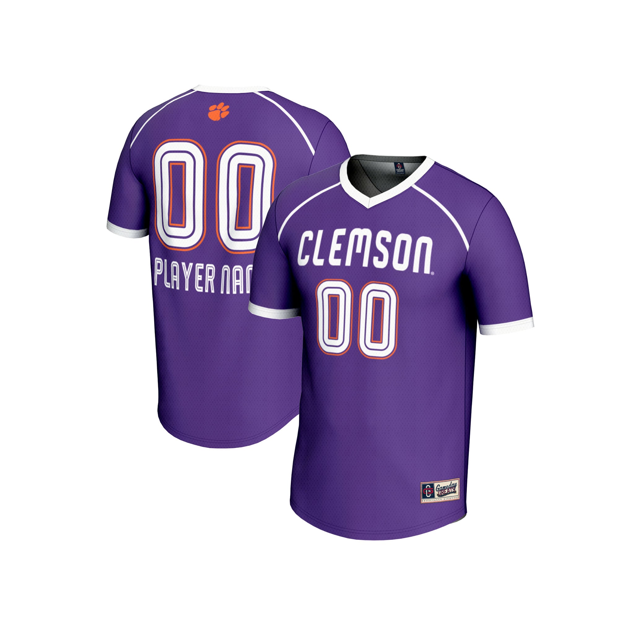 Clemson Tigers Unisex Women's Lacrosse Lightweight Jersey Purple - front and back view