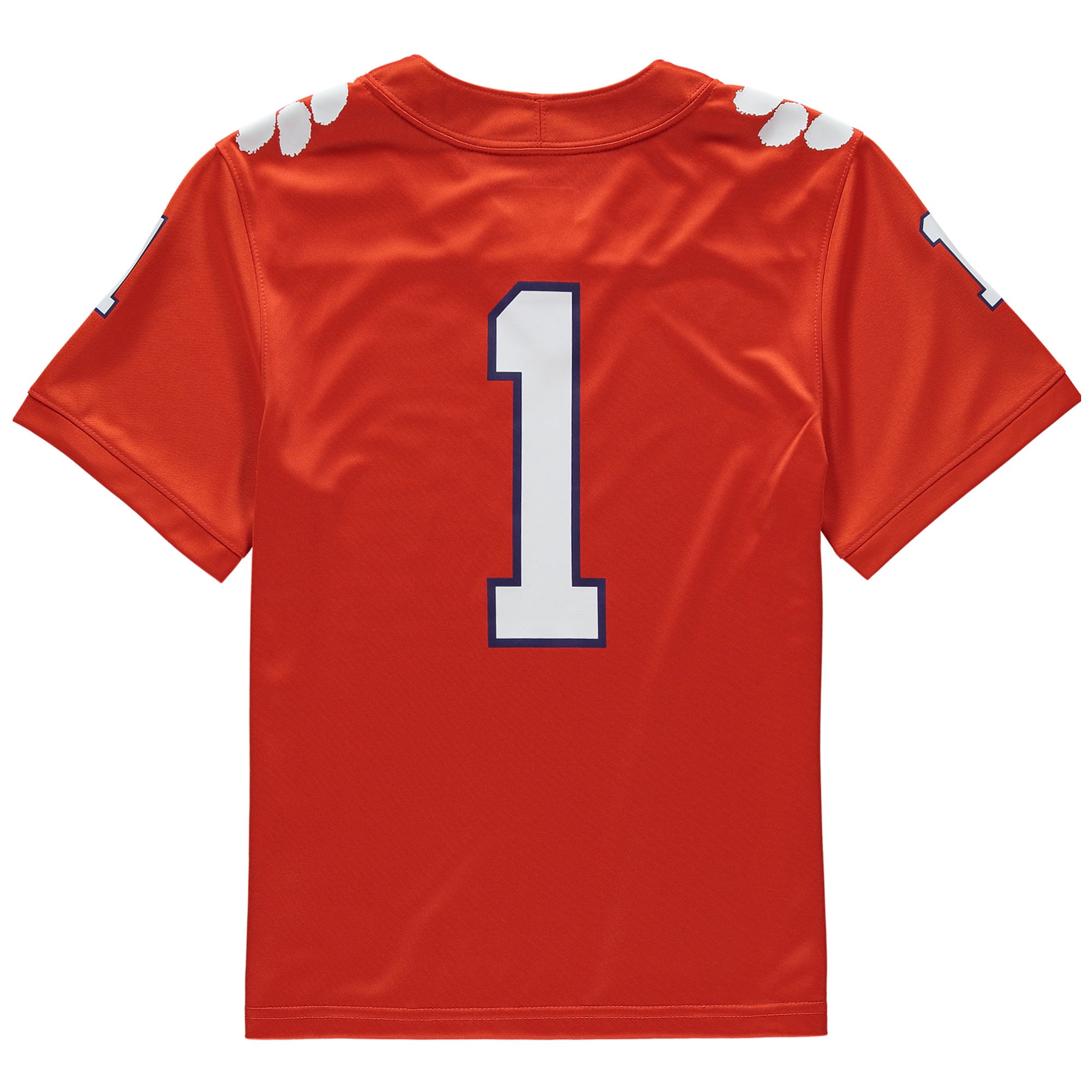#1 Clemson Tigers Youth Football Jersey Orange - back view