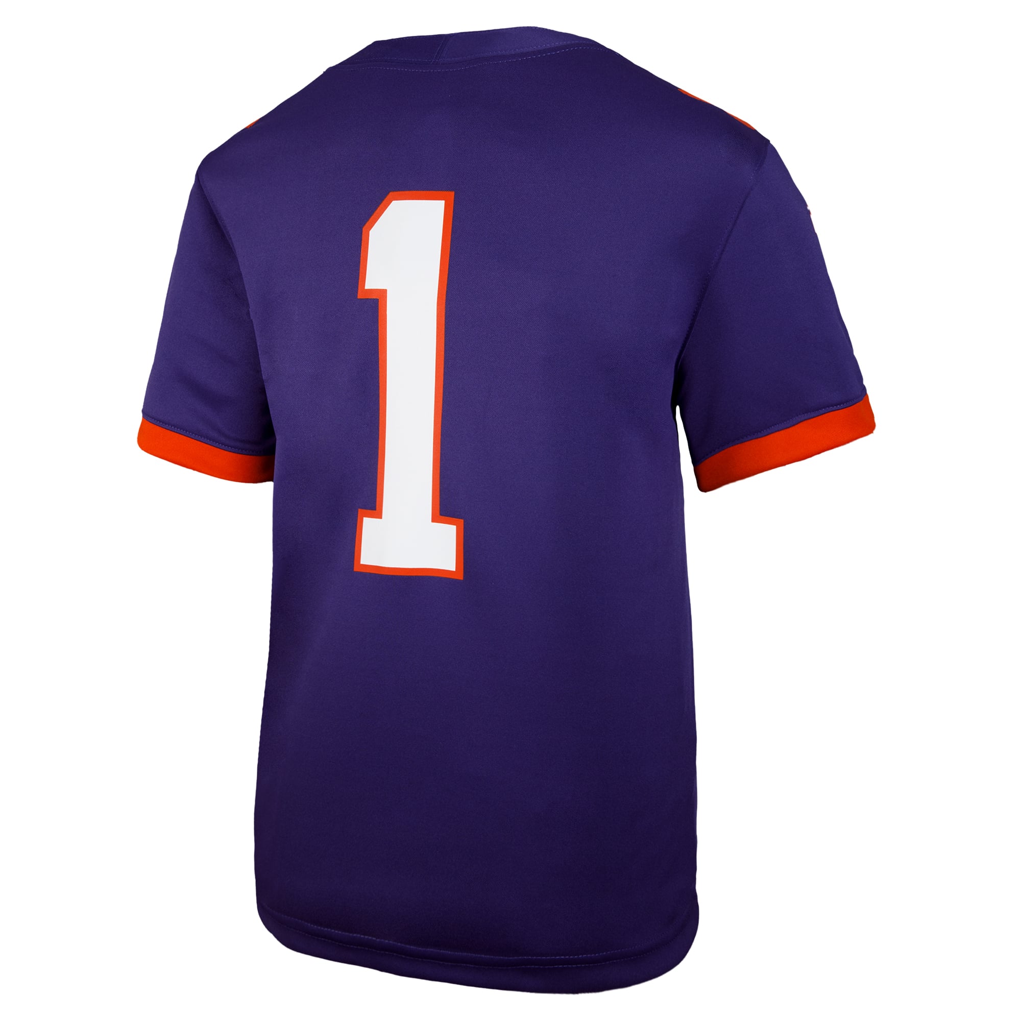 #1 Clemson Tigers Youth Jersey Purple - back view