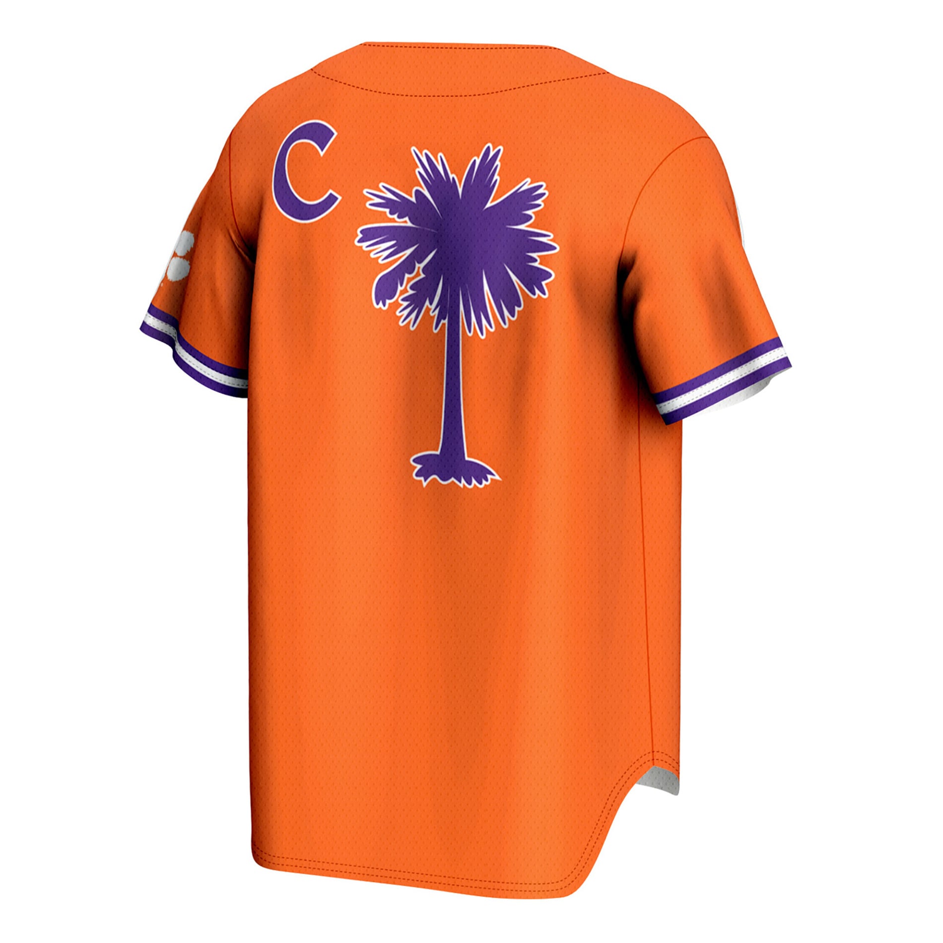 Clemson Tigers Youth Lightweight Baseball Jersey Orange - back view