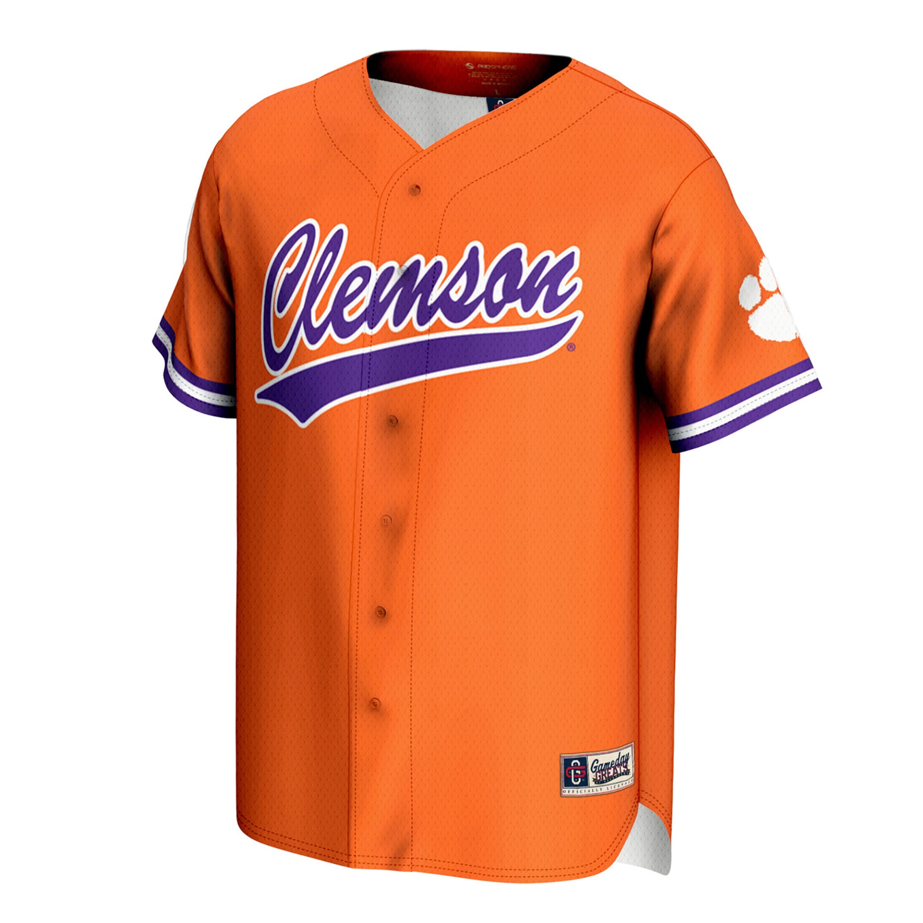 Clemson Tigers Youth Lightweight Baseball Jersey Orange - front view