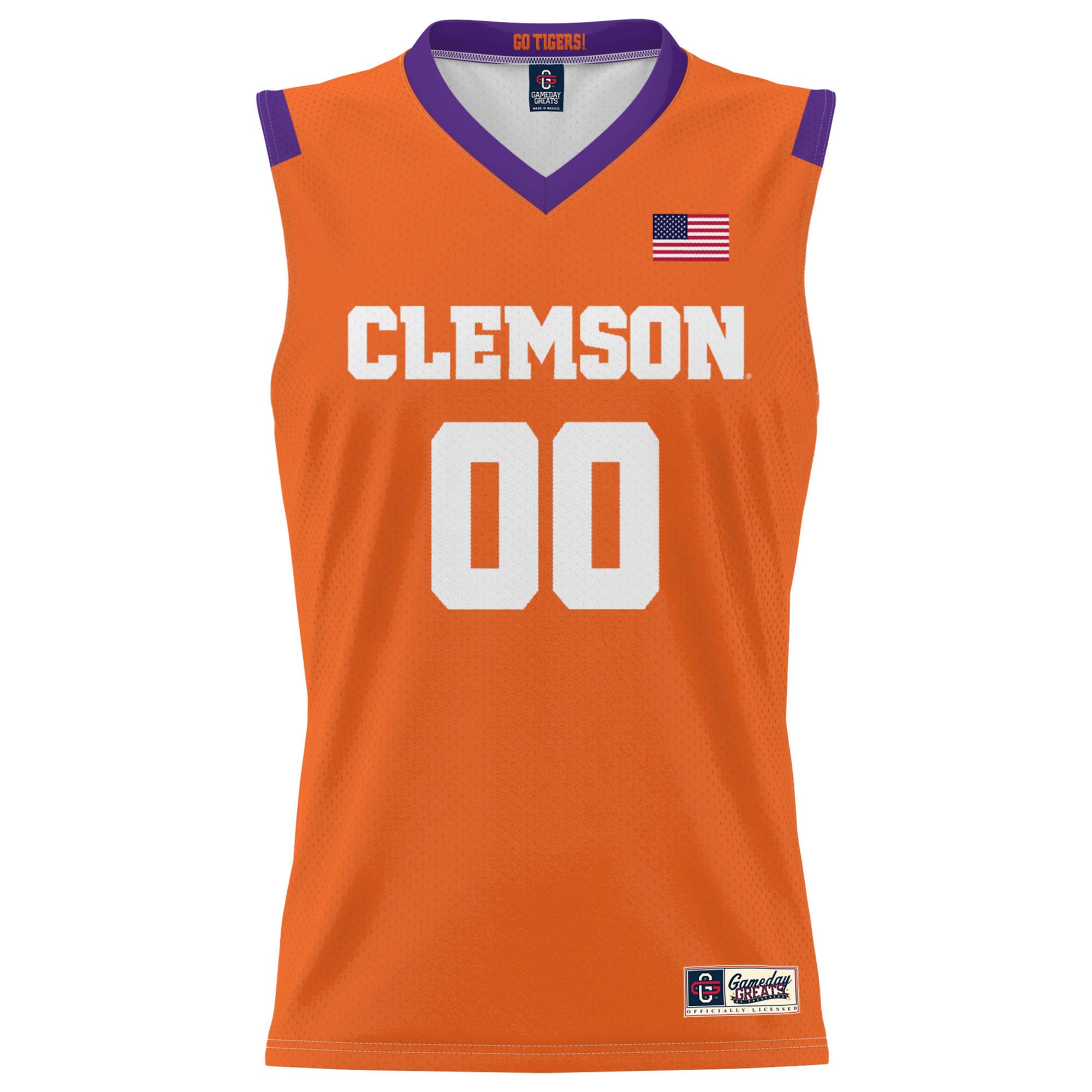 Clemson Tigers Youth Lightweight Men's Basketball Jersey Orange - front view