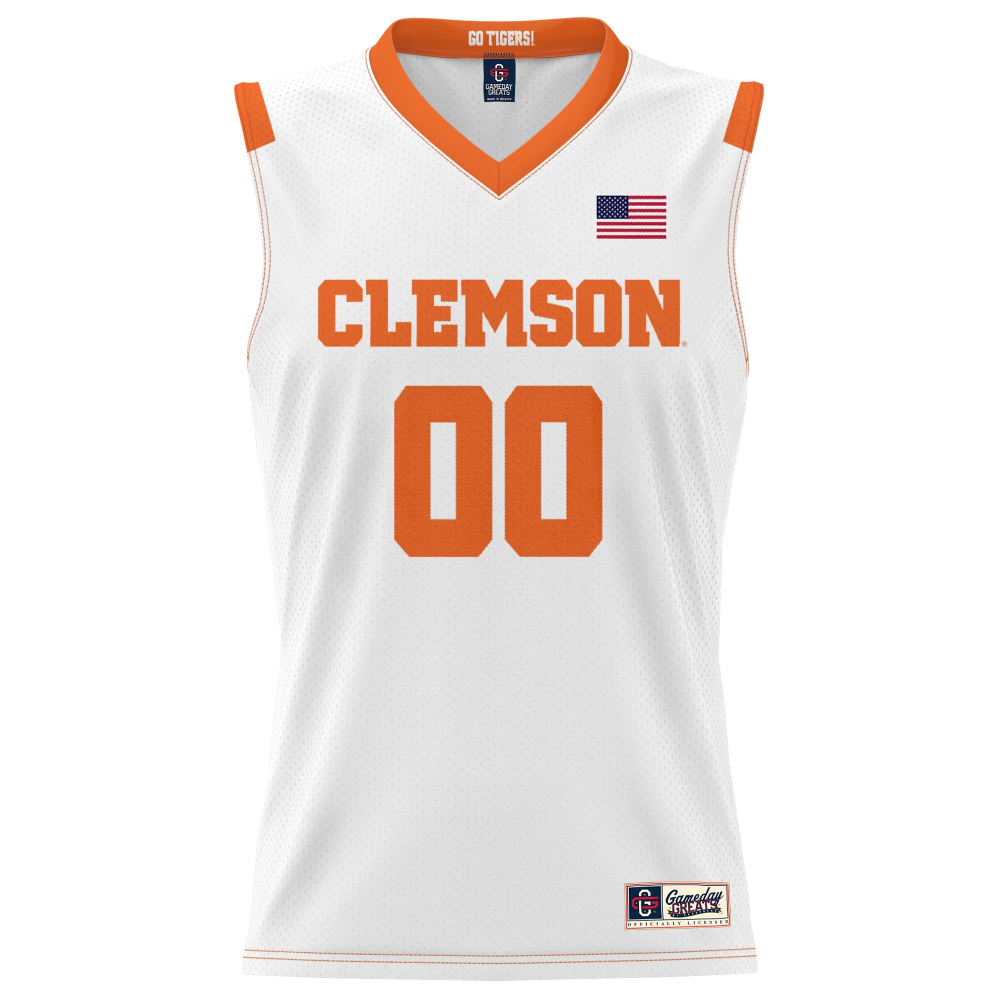 Clemson Tigers Youth Lightweight Men's Basketball Jersey White - front view