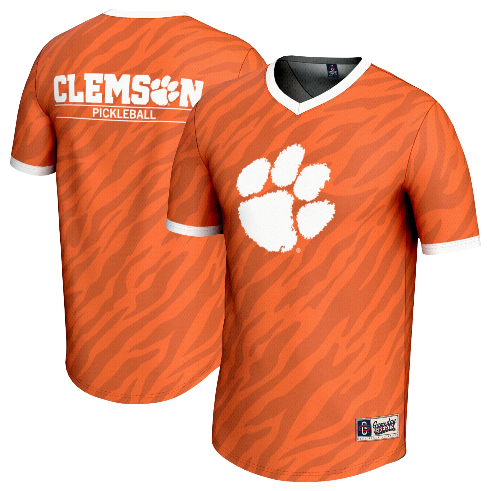 Clemson Tigers Youth Lightweight Pickleball Jersey Orange - front and back view