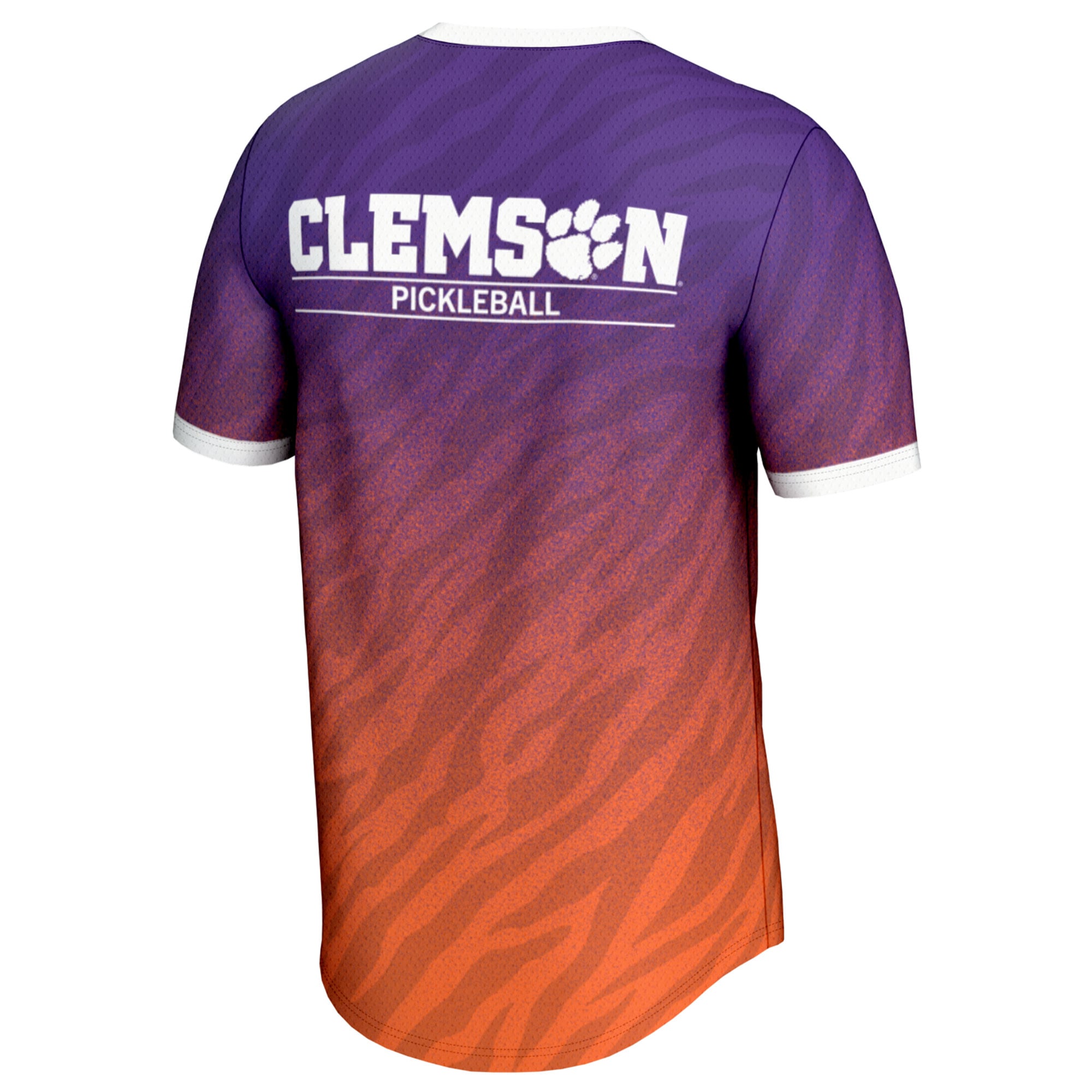 Clemson Tigers Youth Lightweight Pickleball Jersey Purple - back view