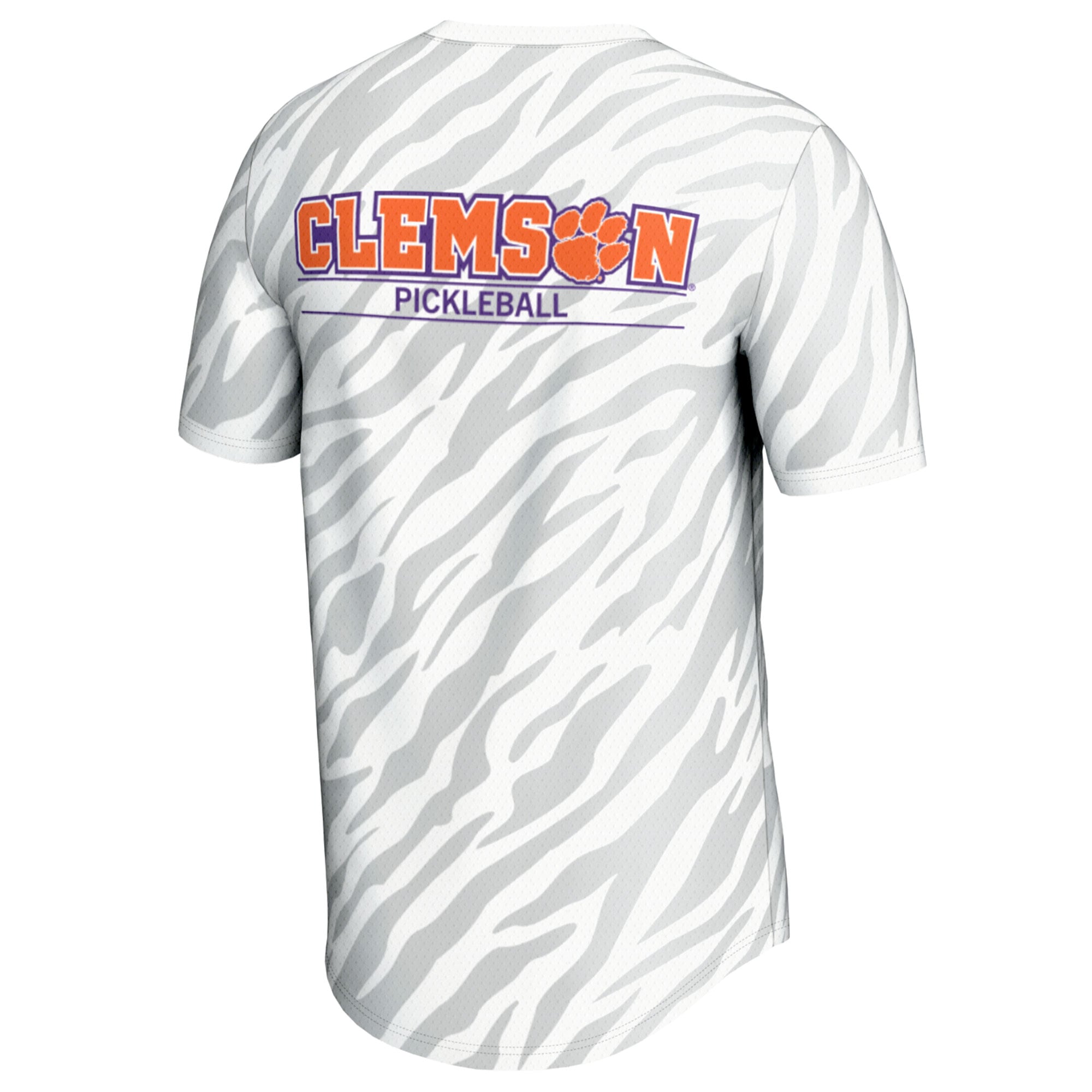 Clemson Tigers Youth Lightweight Pickleball Jersey White - back view