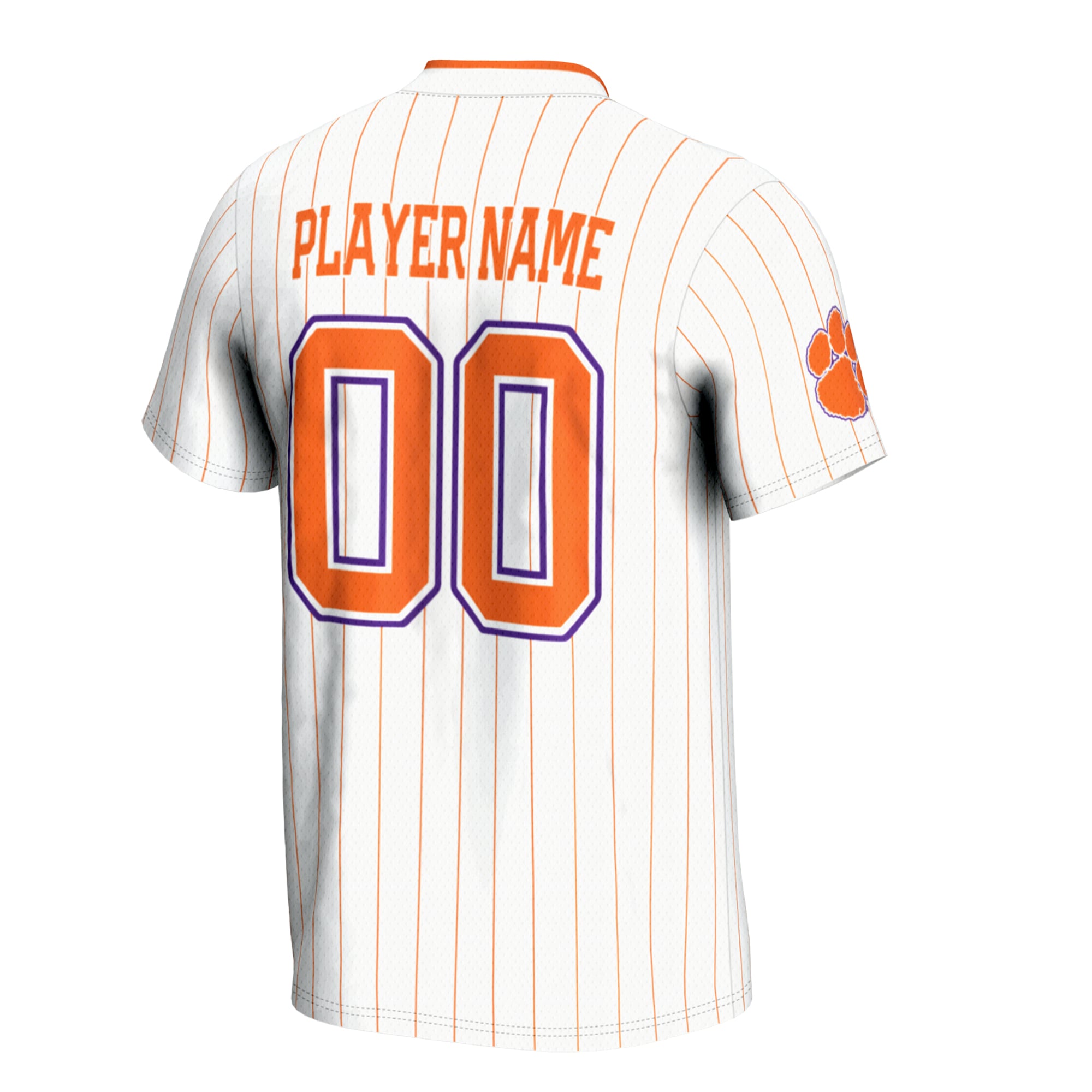 Clemson Tigers Youth Lightweight Softball Jersey White - back view
