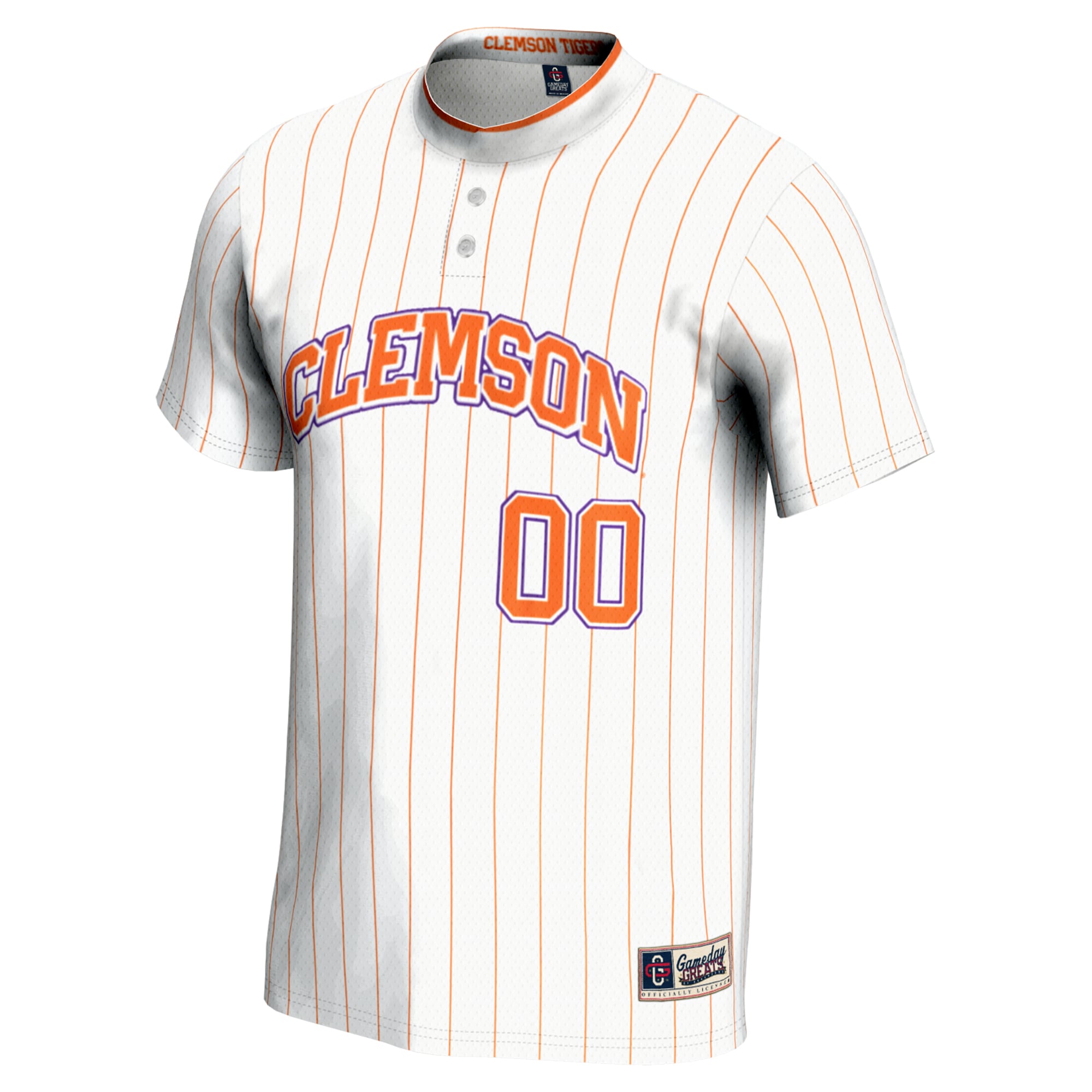Clemson Tigers Youth Lightweight Softball Jersey White - front view