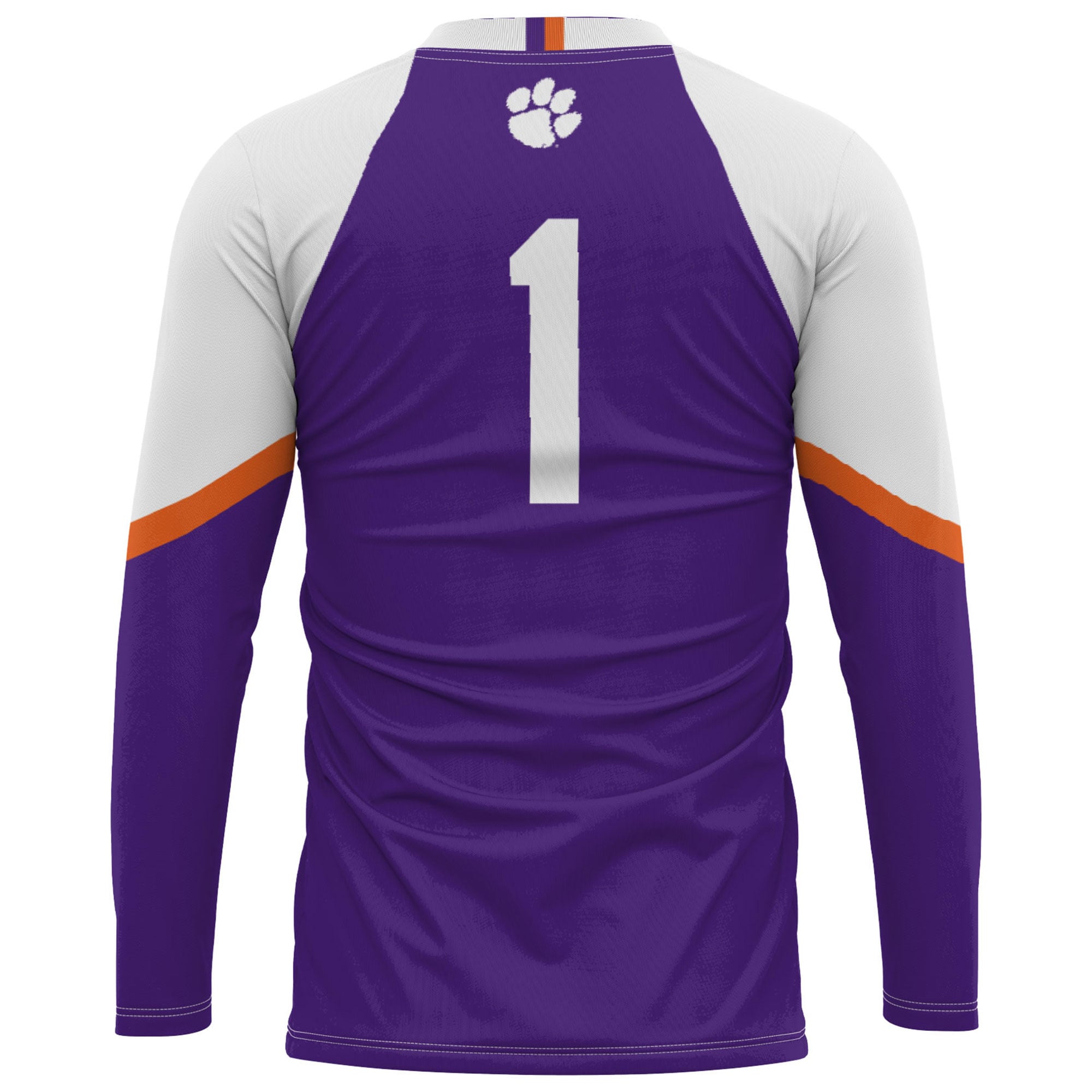 #1 Clemson Tigers Youth Lightweight Women's Volleyball Jersey Purple - back view