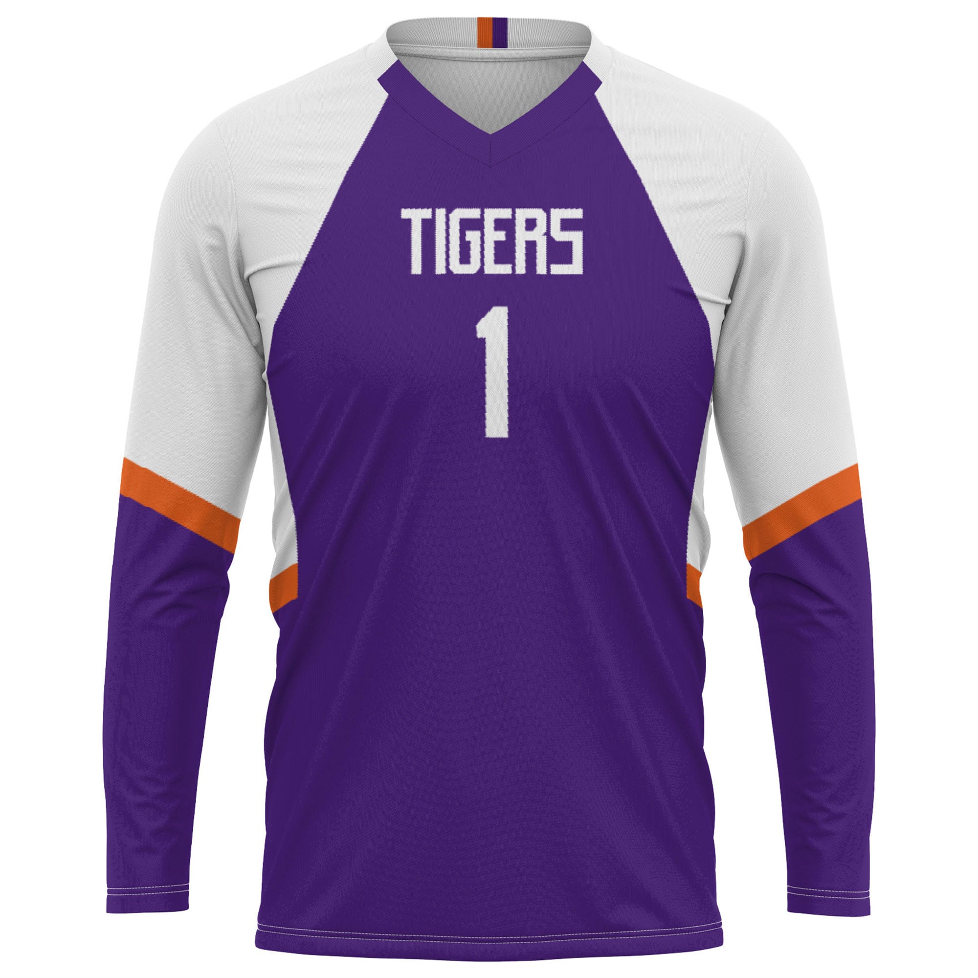 #1 Clemson Tigers Youth Lightweight Women's Volleyball Jersey Purple - front view