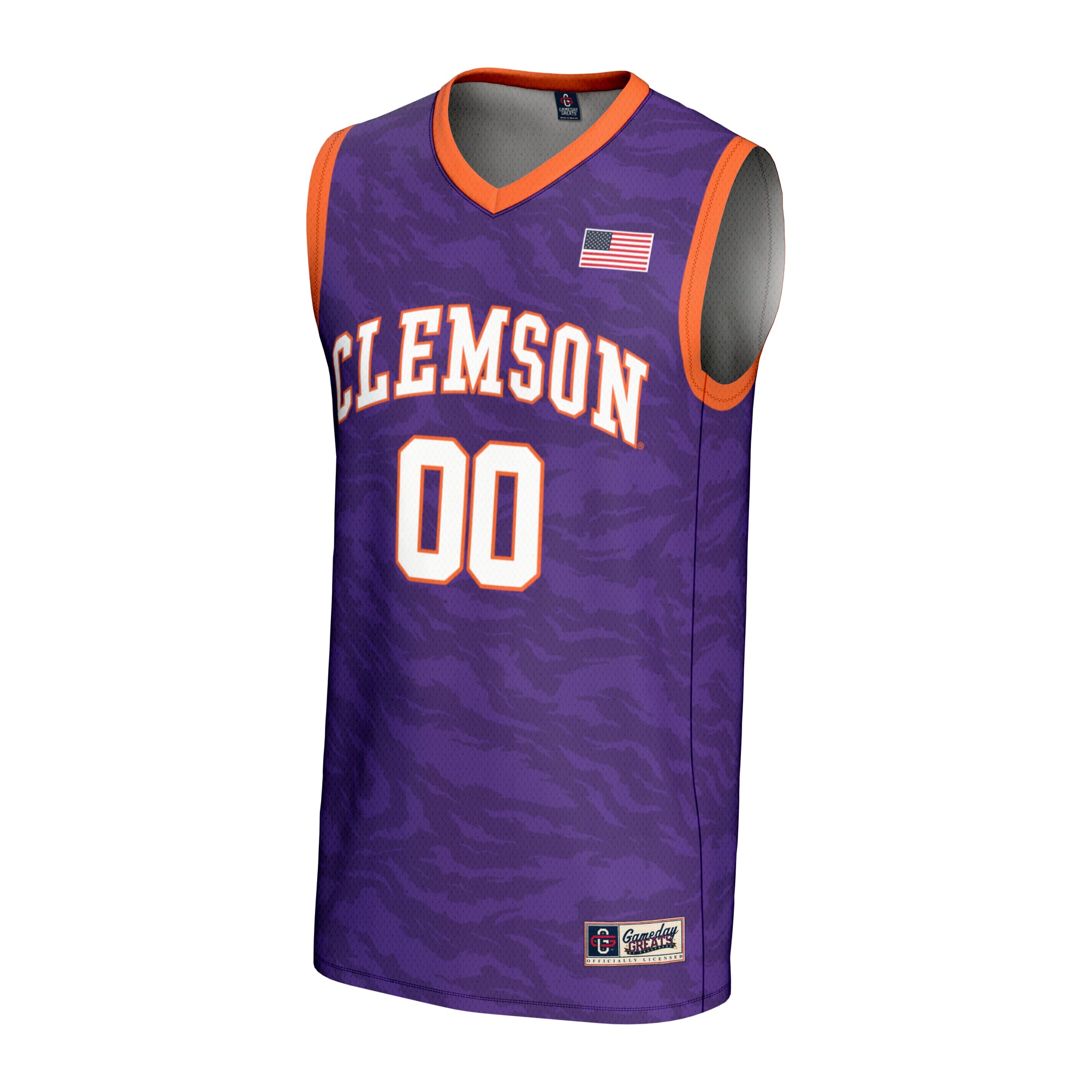 Clemson Tigers Youth Men's Basketball Lightweight Jersey Purple - front view