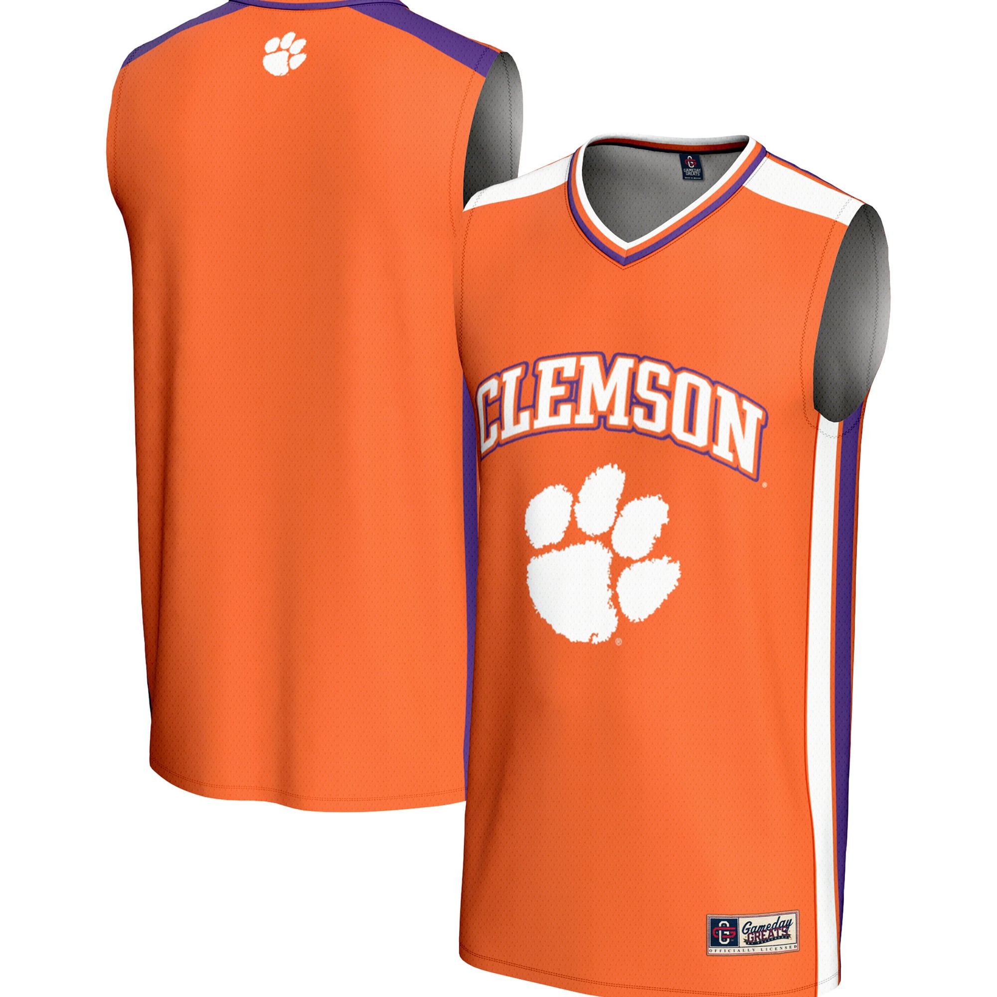 Clemson Tigers Youth Spirit Basketball Jersey Orange - front and back view