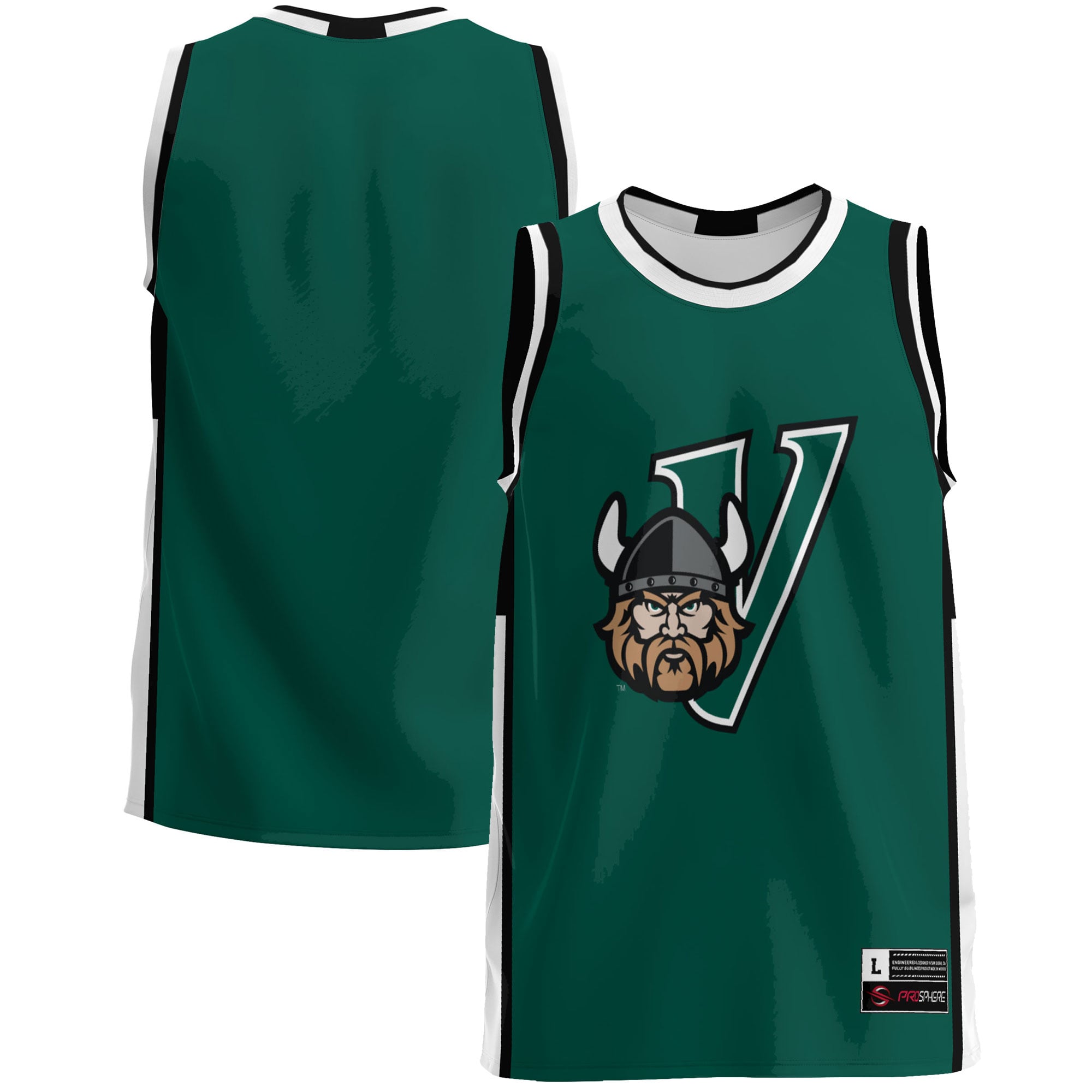 Cleveland State Vikings Lightweight Basketball Jersey Green - front and back view
