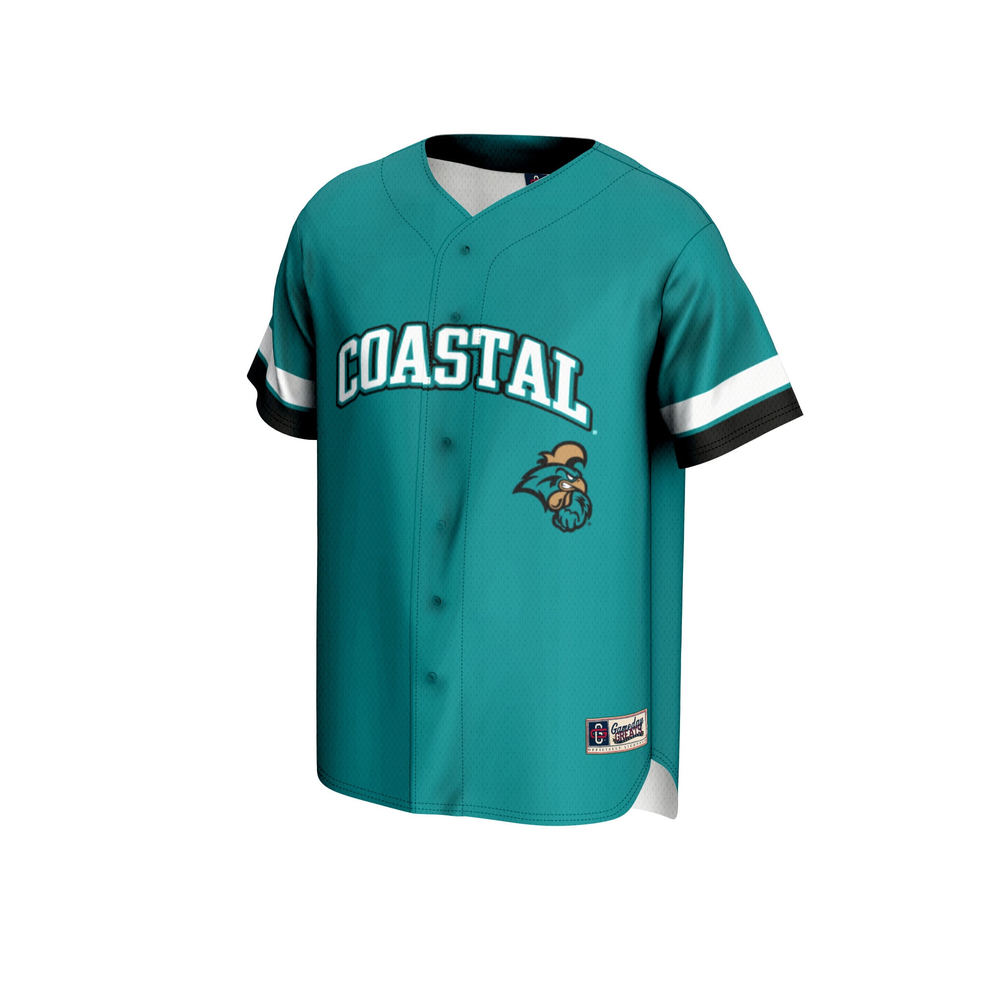 Coastal Carolina Chanticleers Youth Baseball Jersey Teal - front view