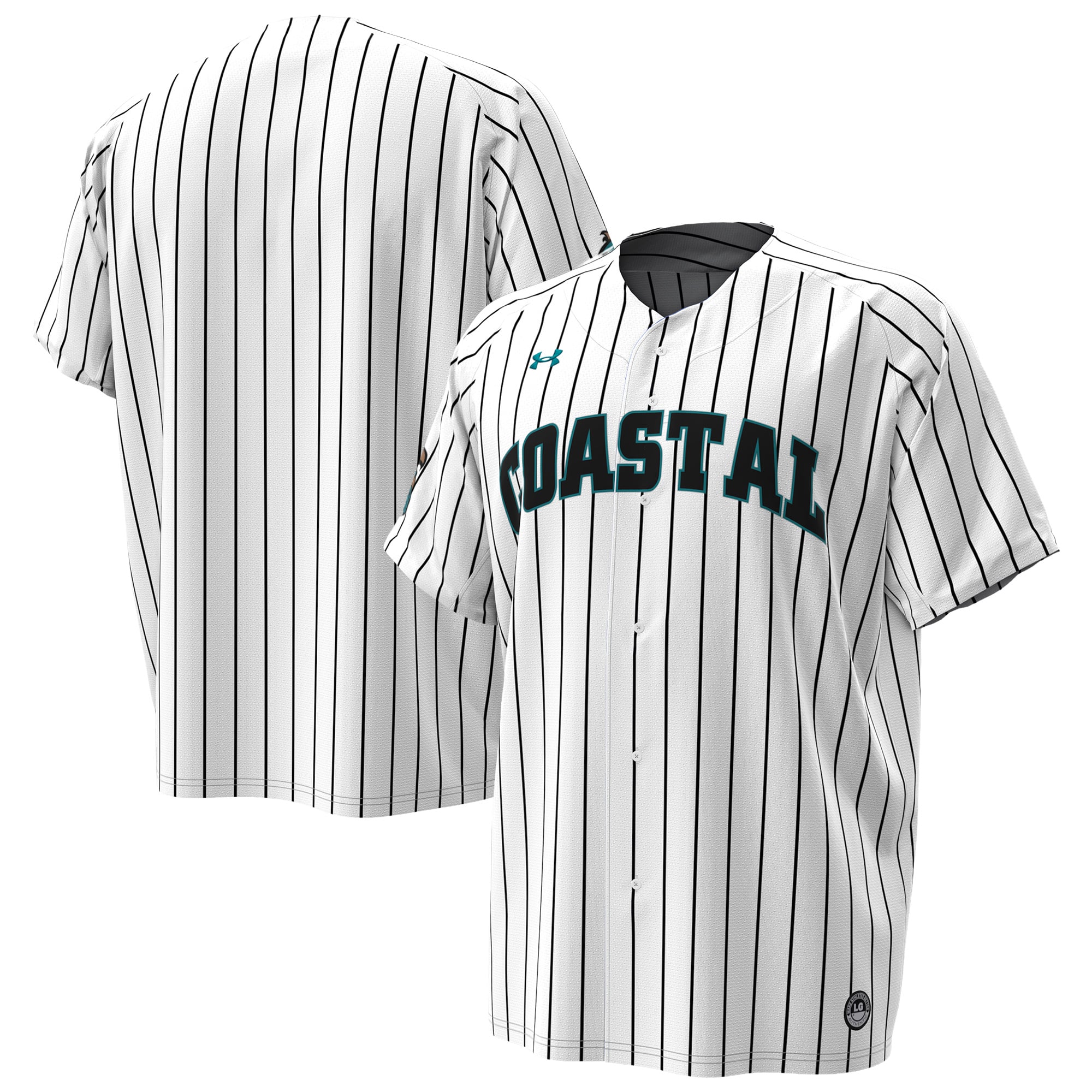 Coastal Carolina Chanticleers Baseball Jersey White - front and back view