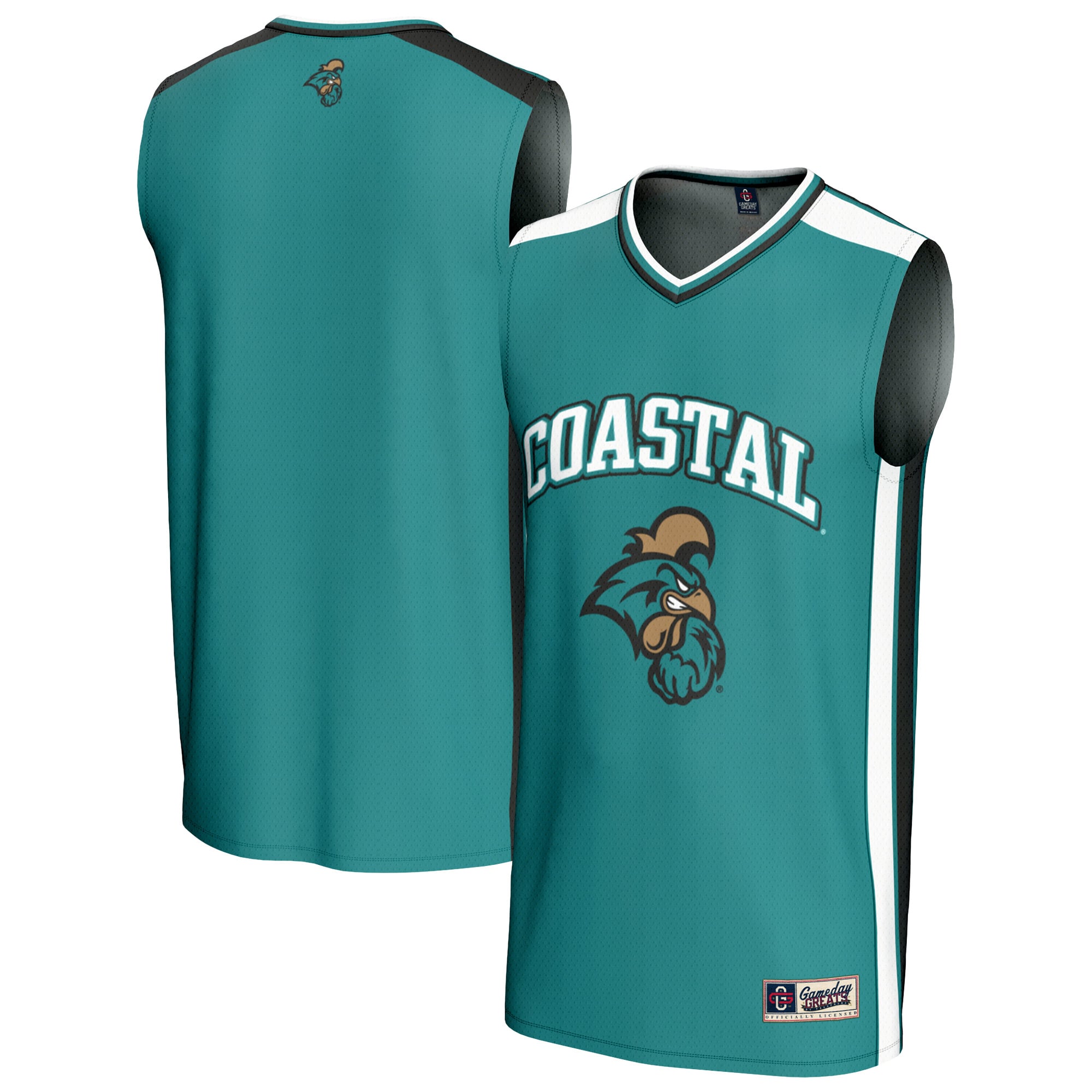 Coastal Carolina Chanticleers Basketball Jersey Teal - front and back view