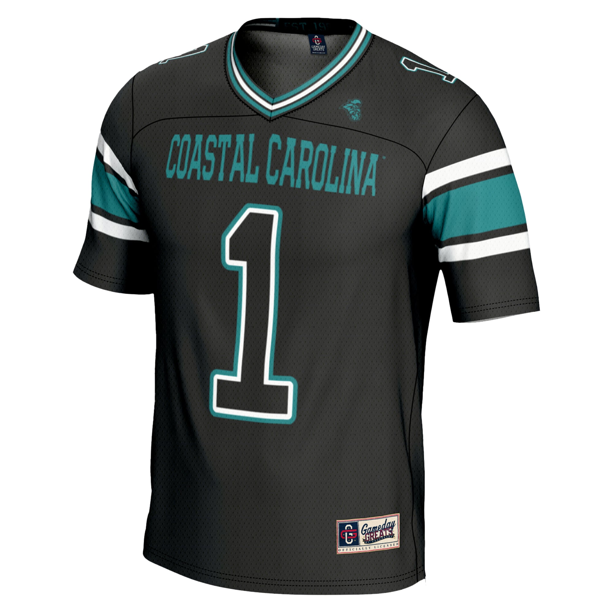 #1 Coastal Carolina Chanticleers Endzone Football Jersey Black - back view