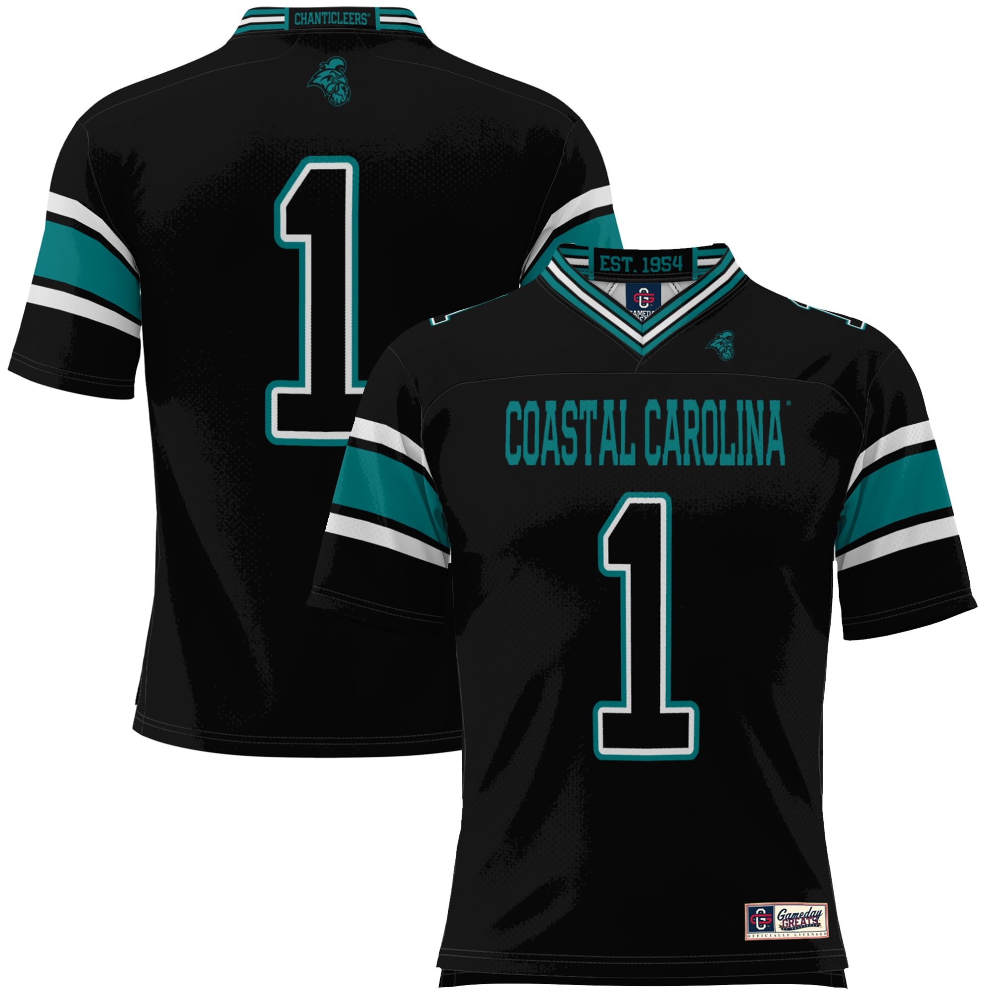 #1 Coastal Carolina Chanticleers Endzone Football Jersey Black - front view