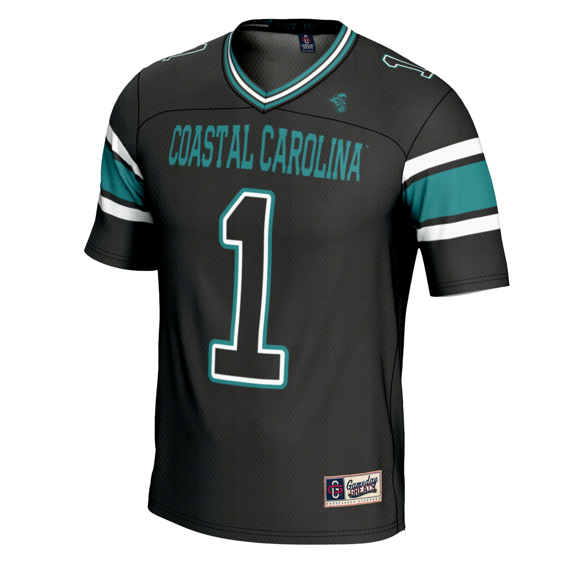 #1 Coastal Carolina Chanticleers Football Jersey Black - front view