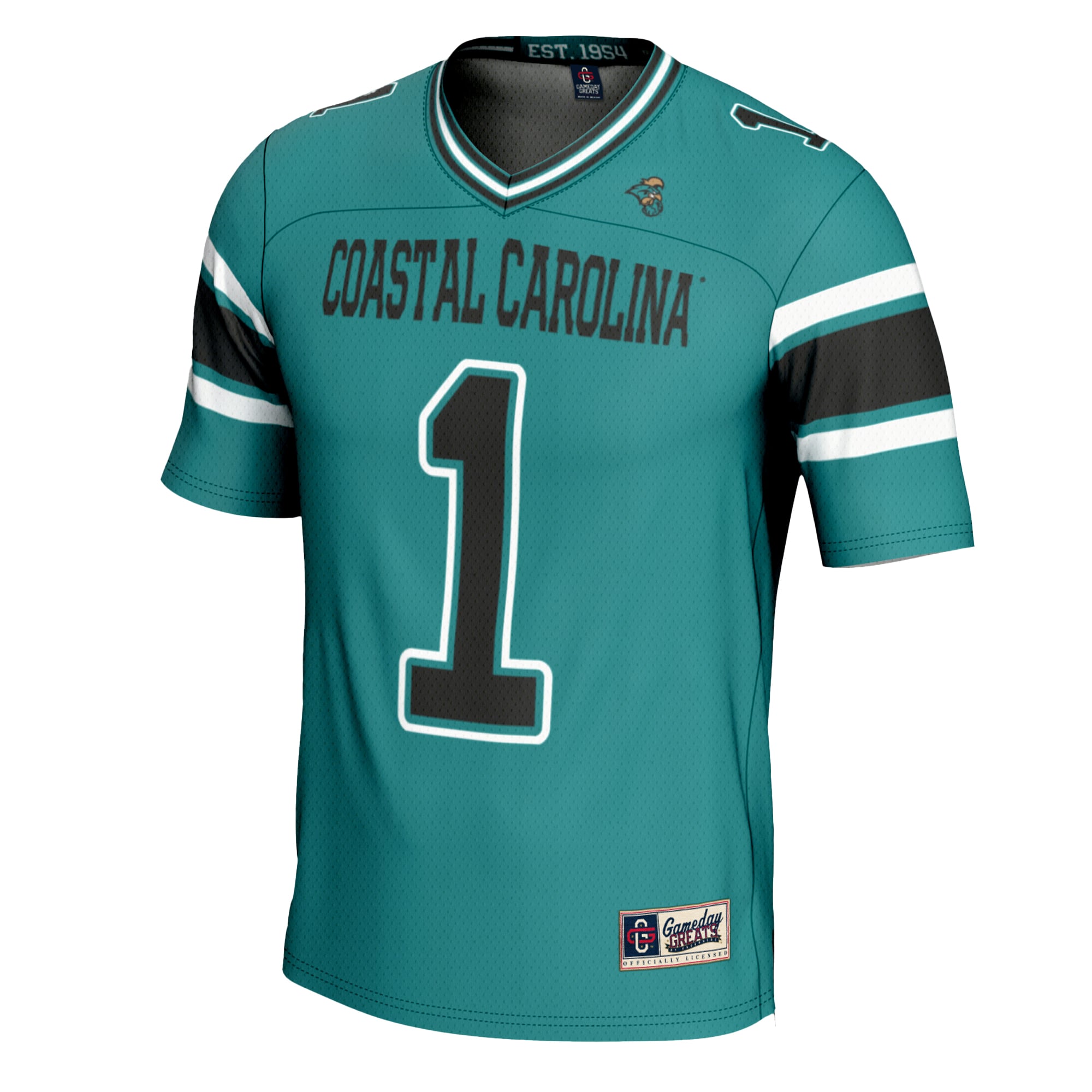 #1 Coastal Carolina Chanticleers Football Jersey Teal - front view