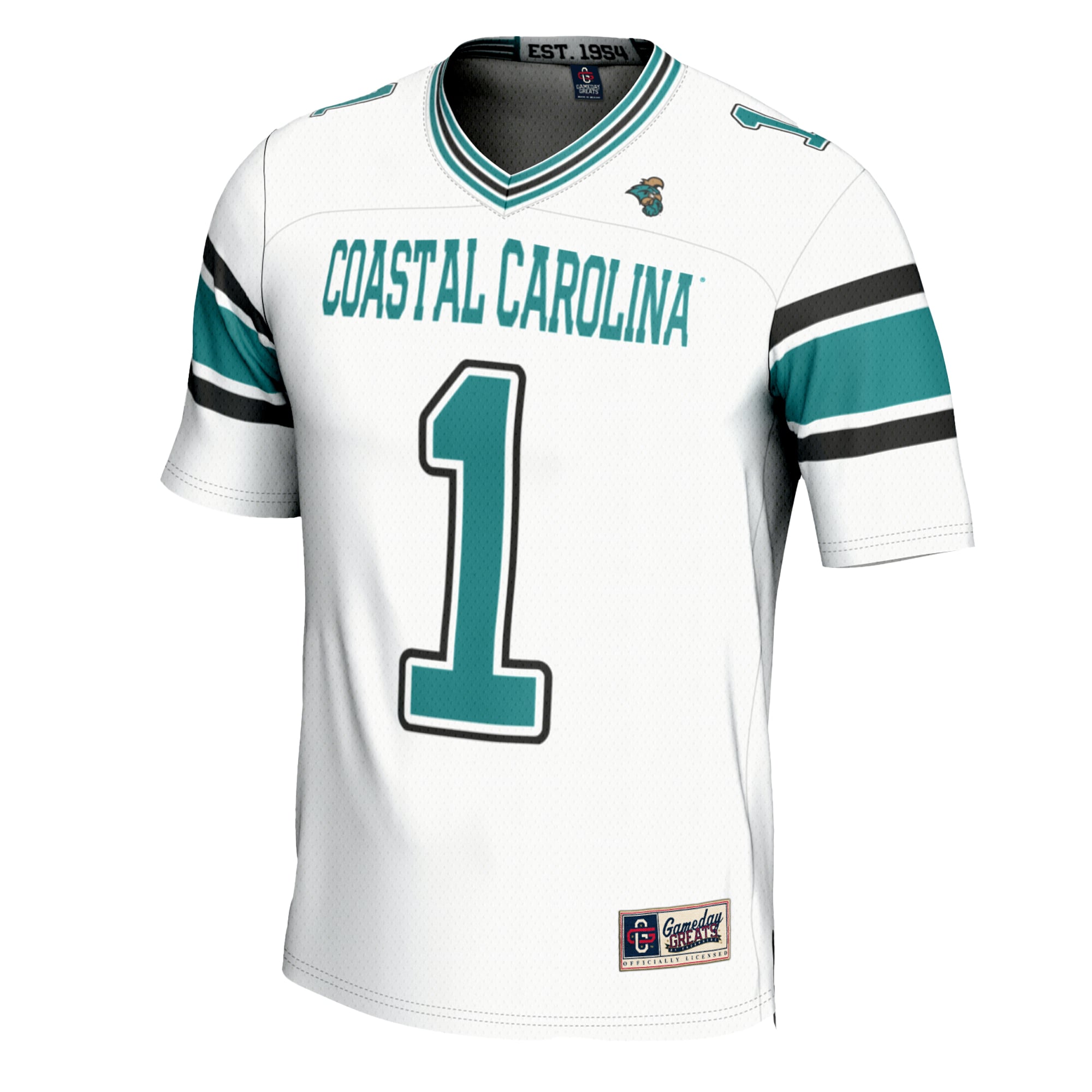 #1 Coastal Carolina Chanticleers Football Jersey White - front view